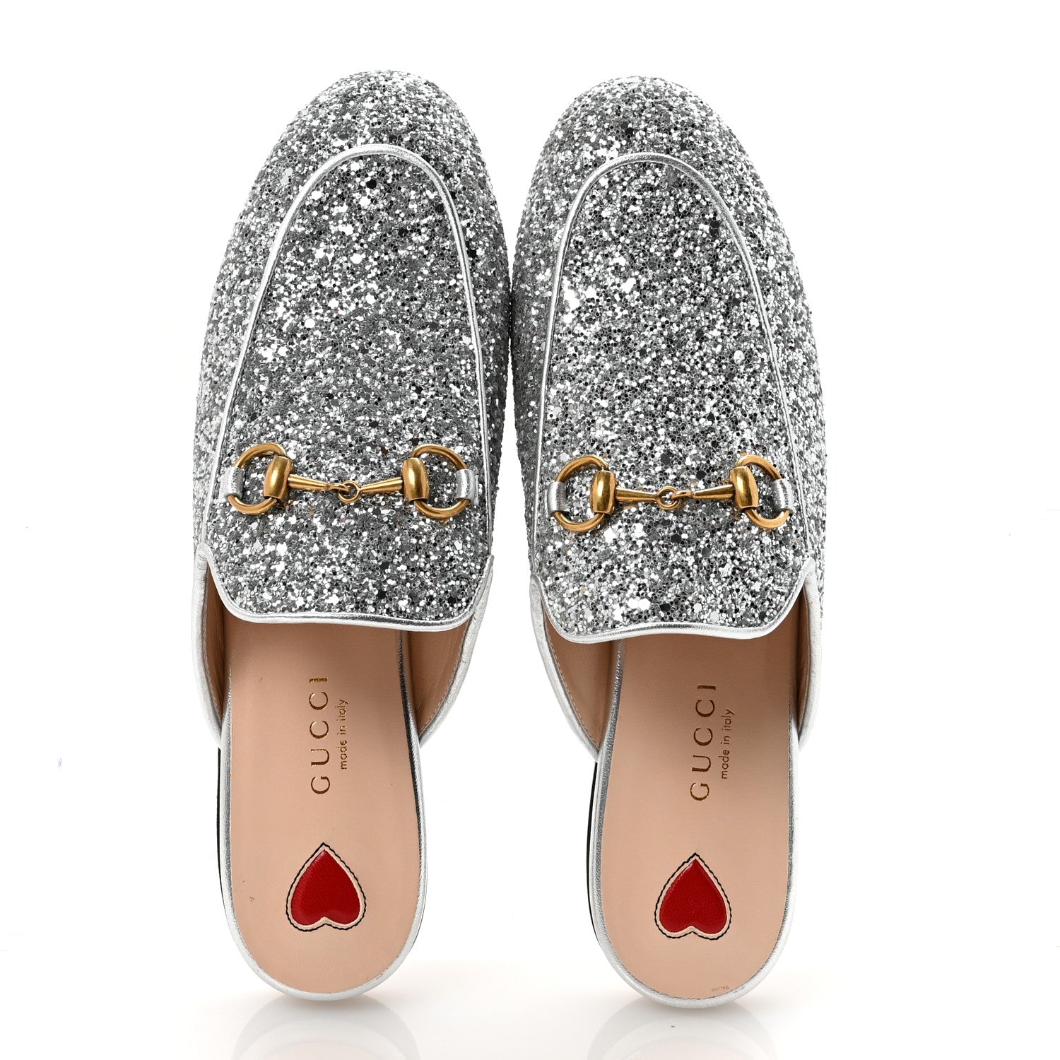 Glitter Womens Princetown Slippers 36 Silver