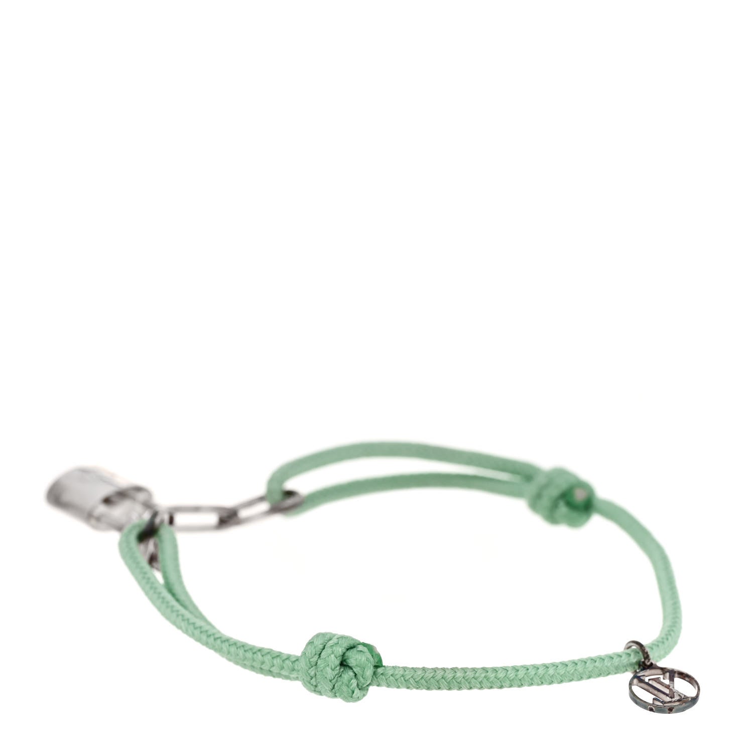 X Virgil Abloh Sterling Silver Lockit Adjustable Cord Bracelet Green
