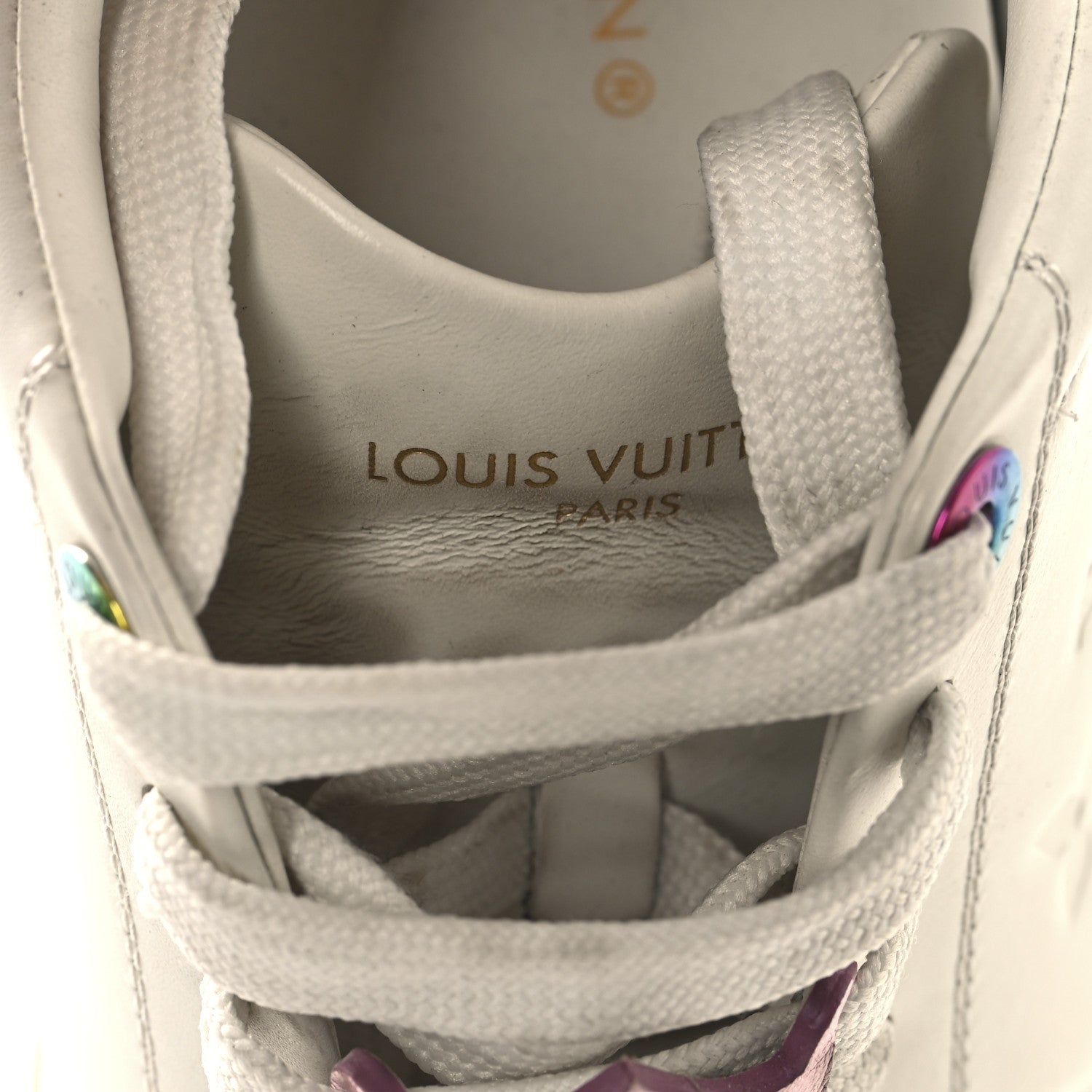 Lambskin Embossed Monogram Time Out Sneakers 37 White Pink
