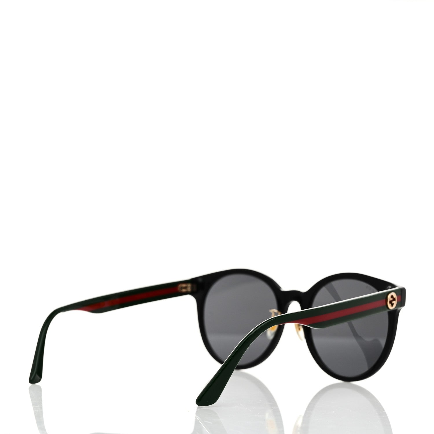 Acetate Round Frame Web Sunglasses GG0416SK Black