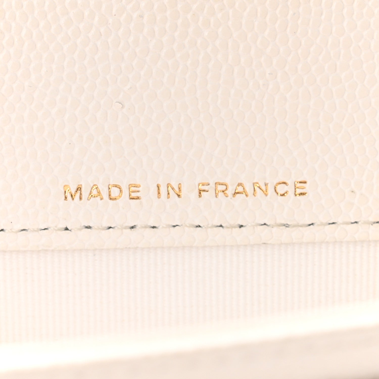 Caviar Quilted Flap Card Holder Wallet White