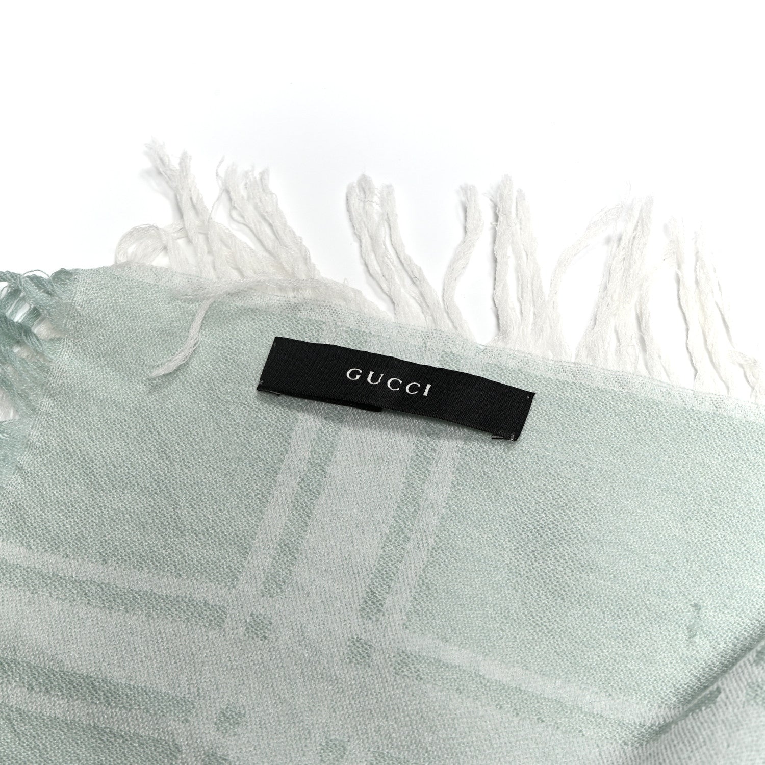 Wool Silk GG Monogram GGNat Scarf Green