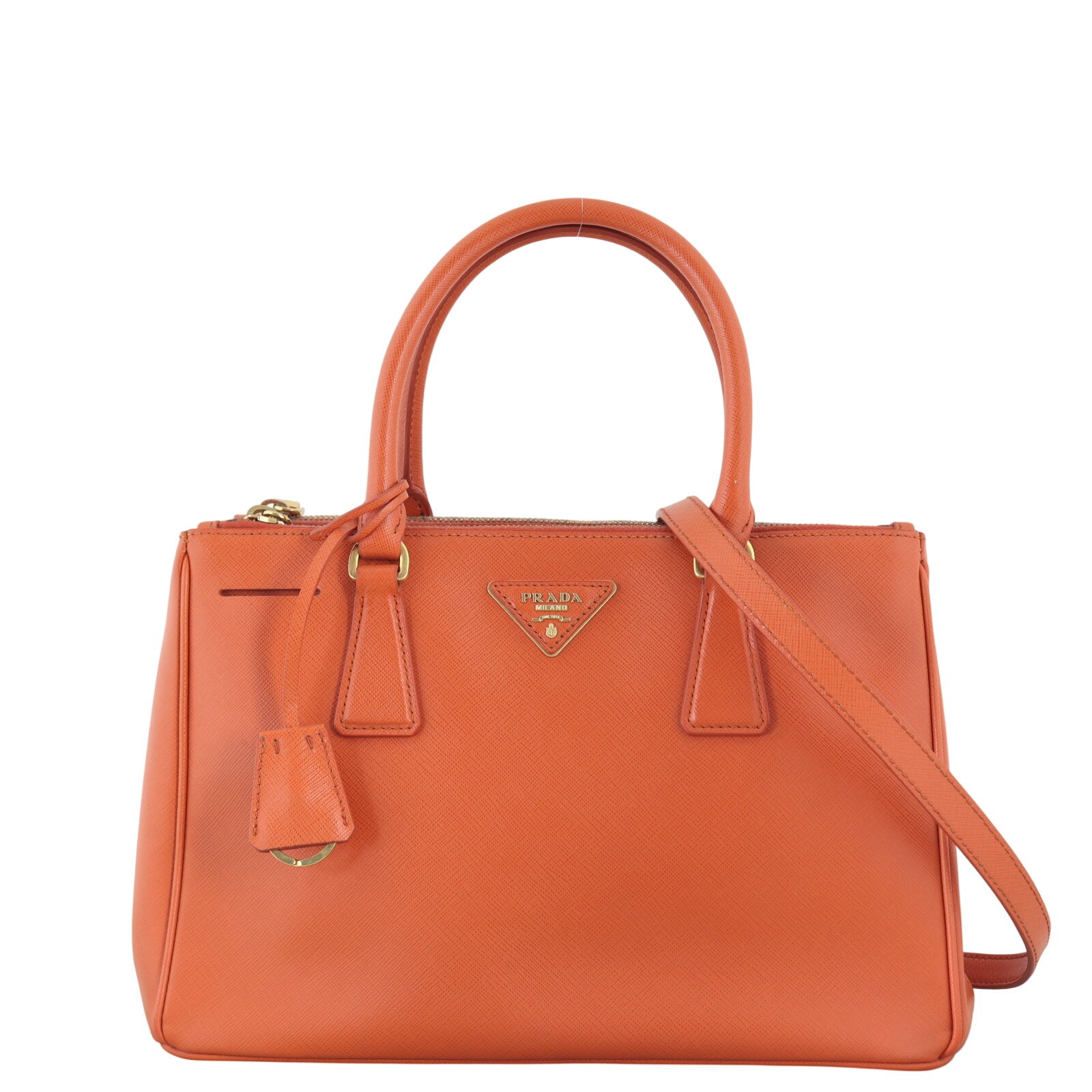 Prada Saffiano Luxe Galleria Double Zip Tote Small