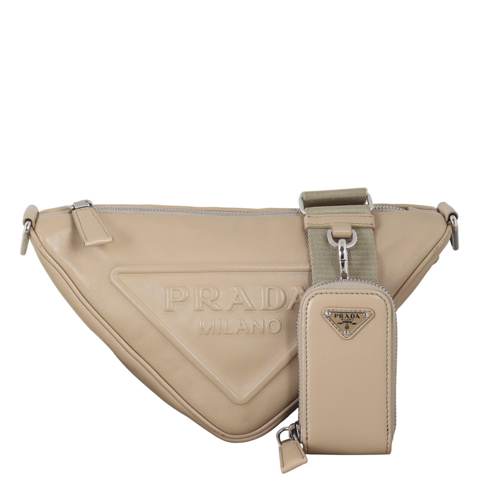 Prada Triangle Leather Shoulder Bag