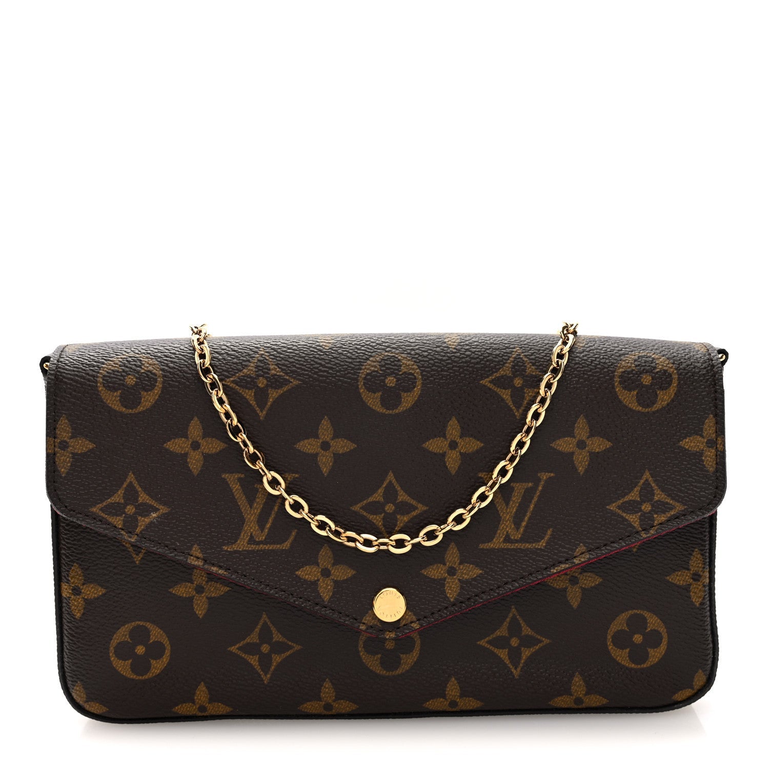 Monogram Pochette Felicie Chain Wallet Fuchsia