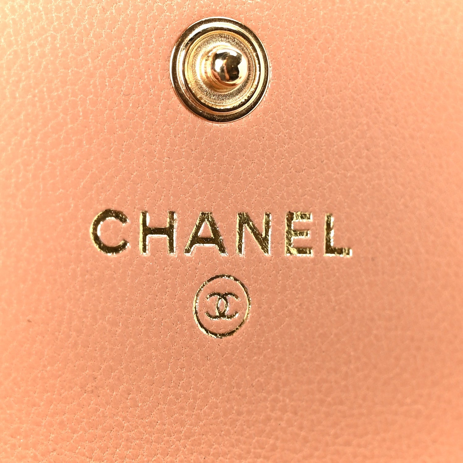 Lambskin Quilted Chanel 19 Flap Card Holder Brown