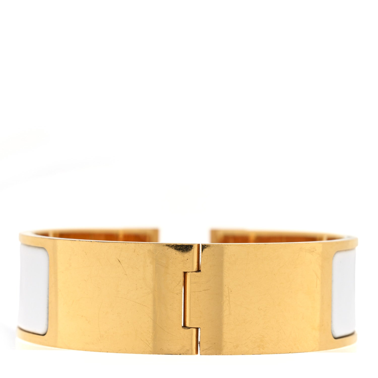 Enamel Wide Clic Clac H Bracelet PM White