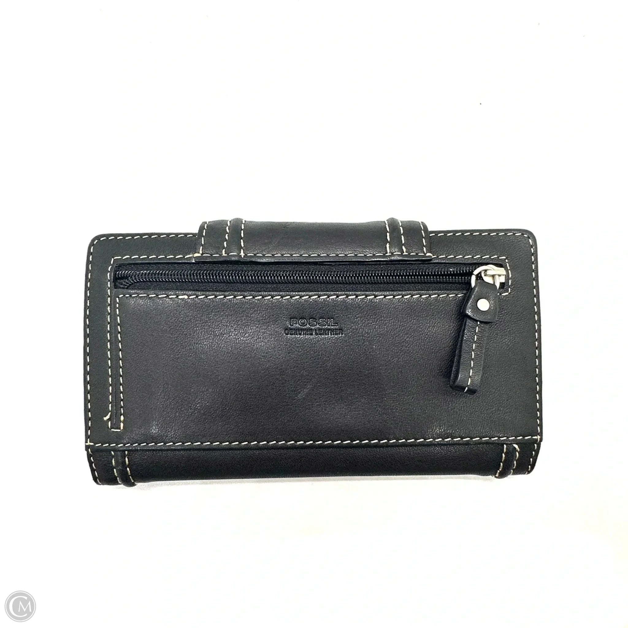 Wallet Leather By Fossil, Size: Medium