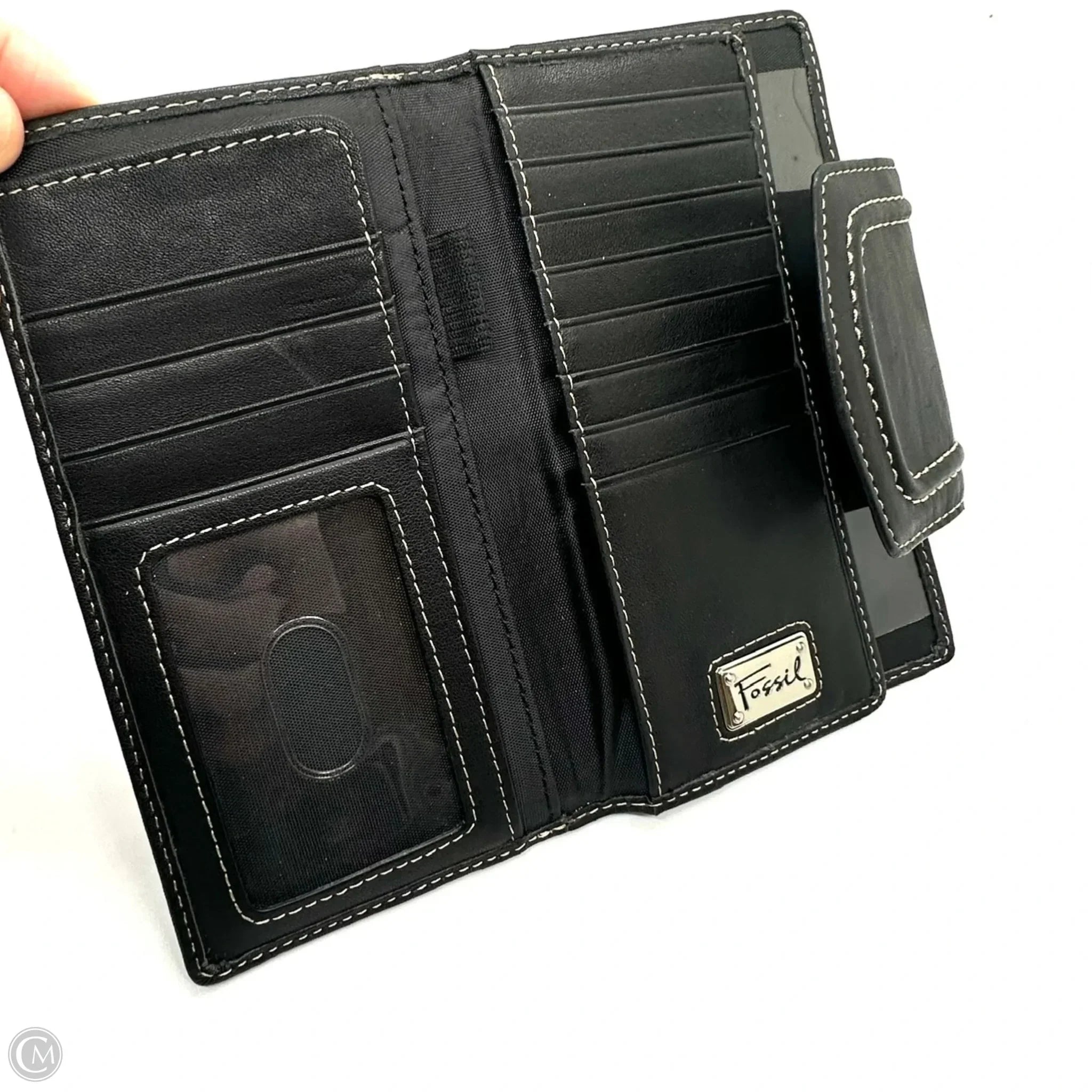 Wallet Leather By Fossil, Size: Medium