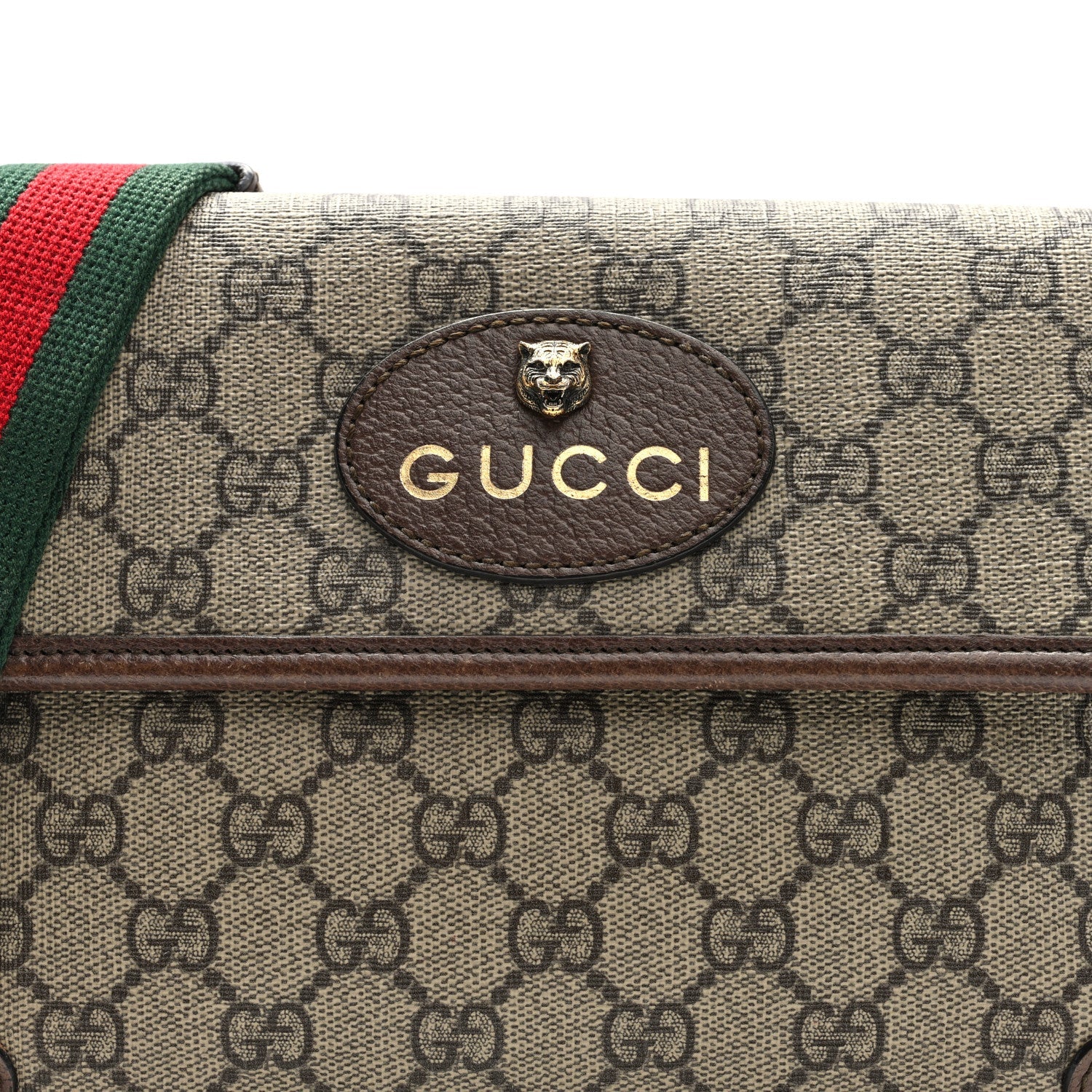 GG Supreme Monogram Neo Vintage Web Belt Bag Brown