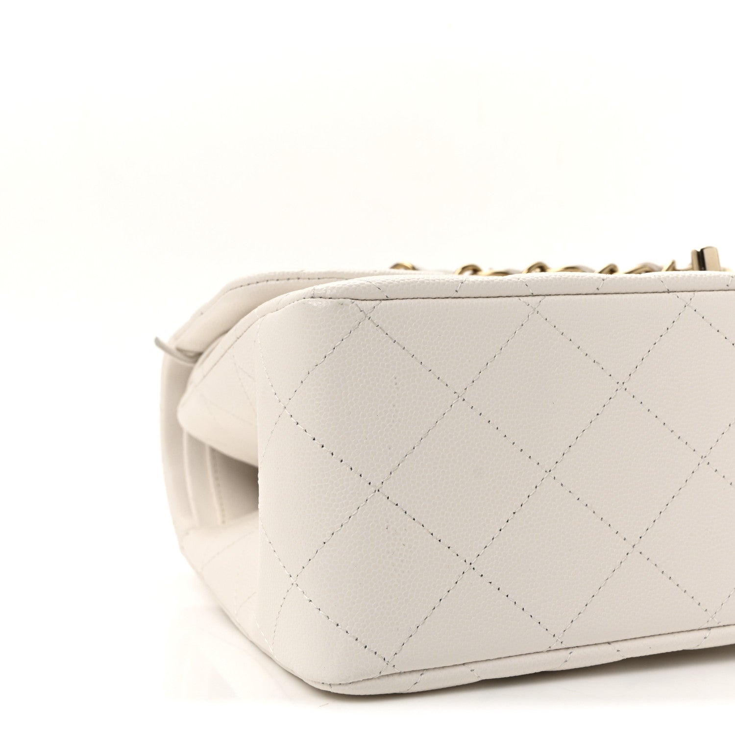 Caviar Quilted Jumbo Double Flap White