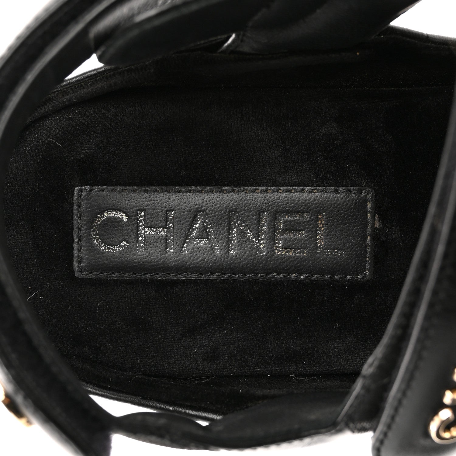 Shiny Calfskin Logo Platform Sandals 39 Black