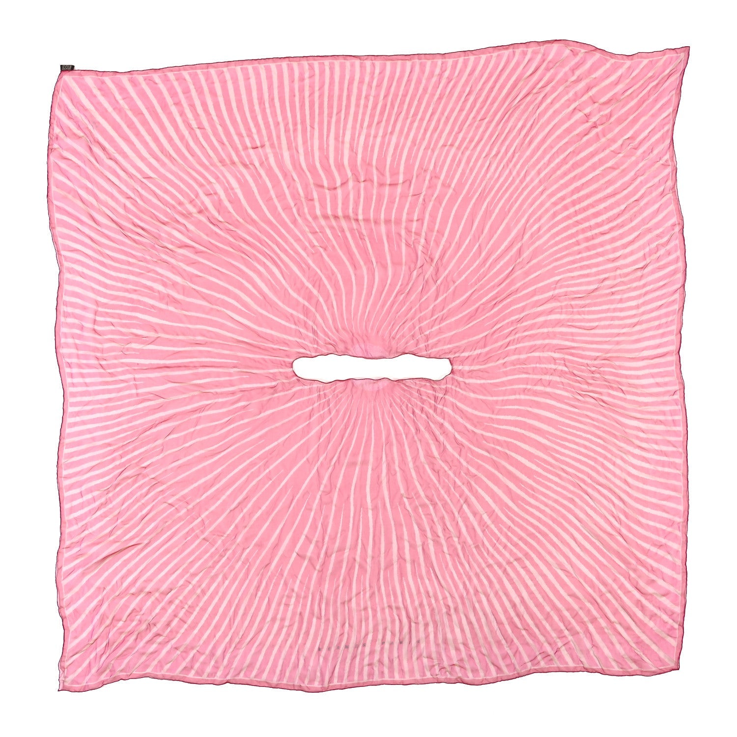 Silk Mousseline Striped Poncho