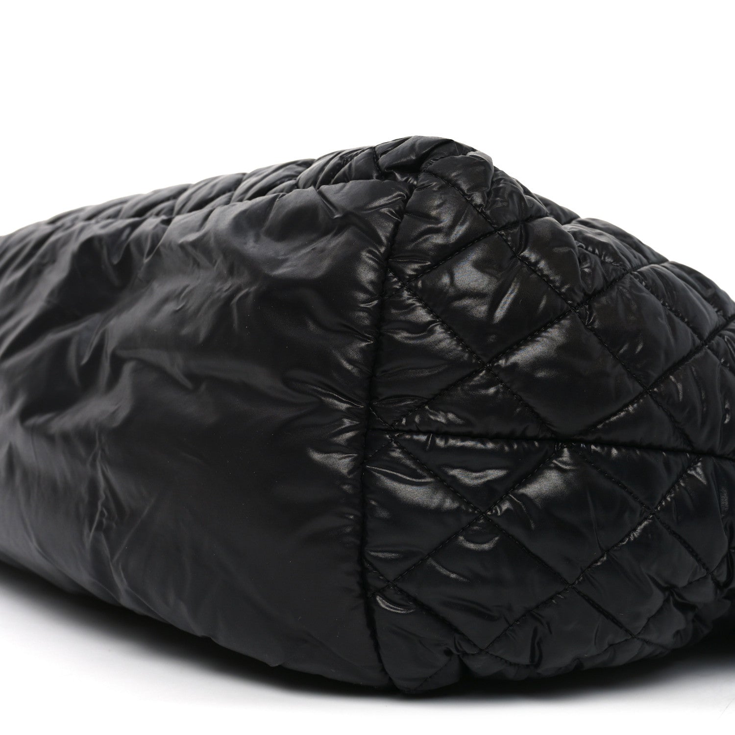Nylon Quilted Large Coco Cocoon Tote Black