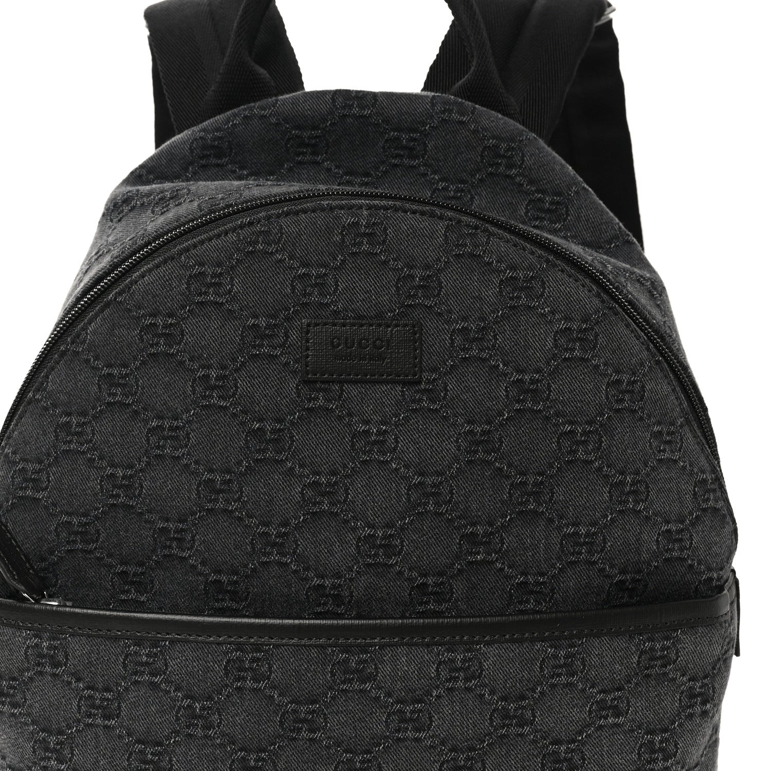 Denim GG Monogram Childrens Backpack Black
