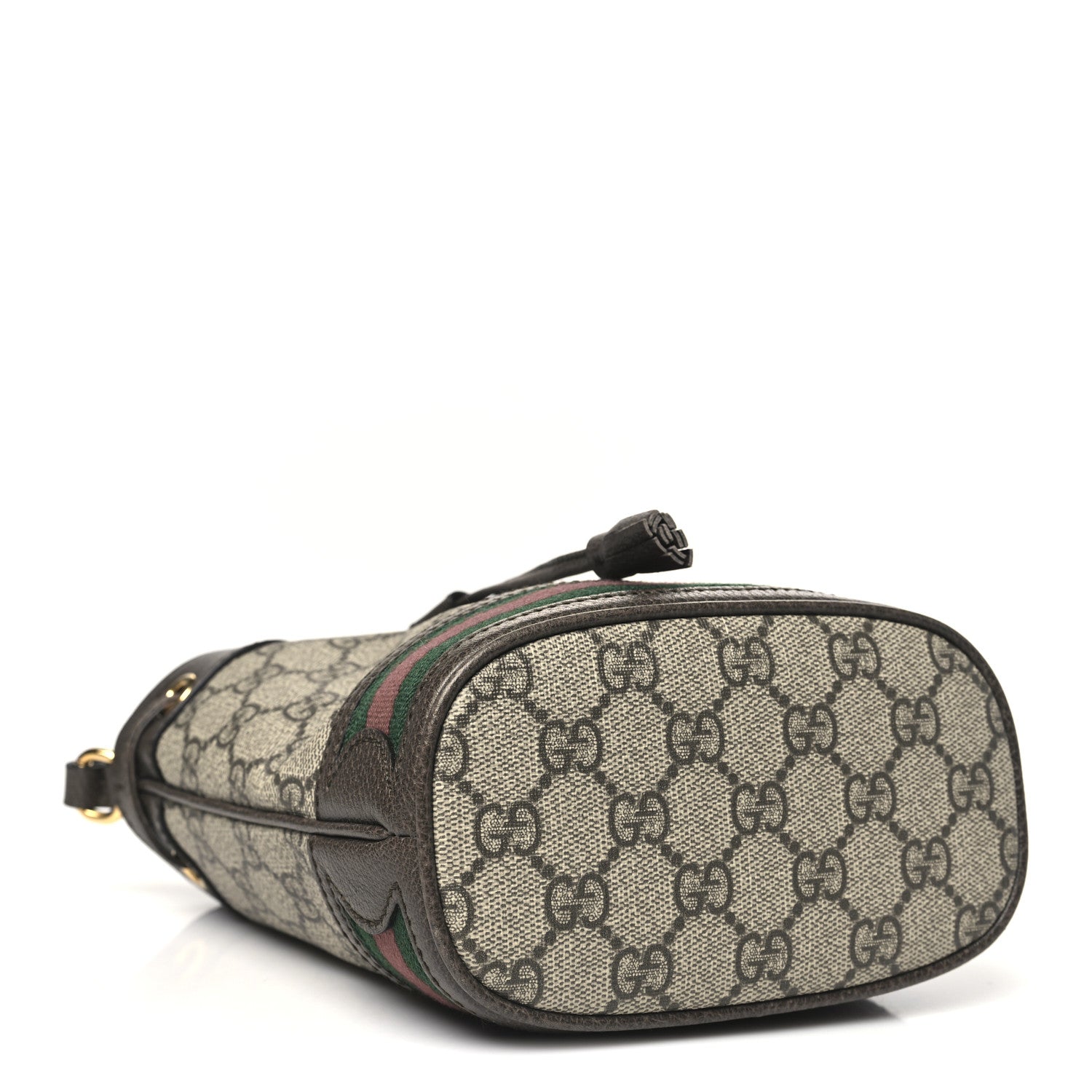 GG Supreme Monogram Web Mini Ophidia Bucket Bag Brown