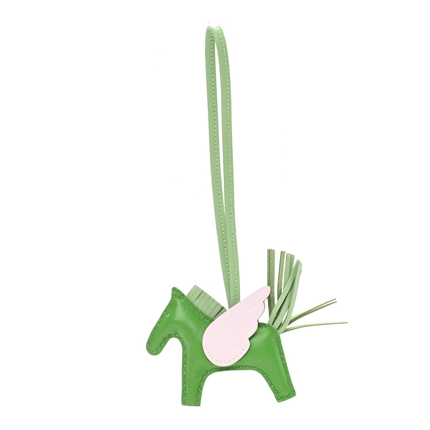 Milo Lambskin Grigri Rodeo Pegase Horse Bag Charm PM Vert Yucca Vert Criquet Mauve Pale