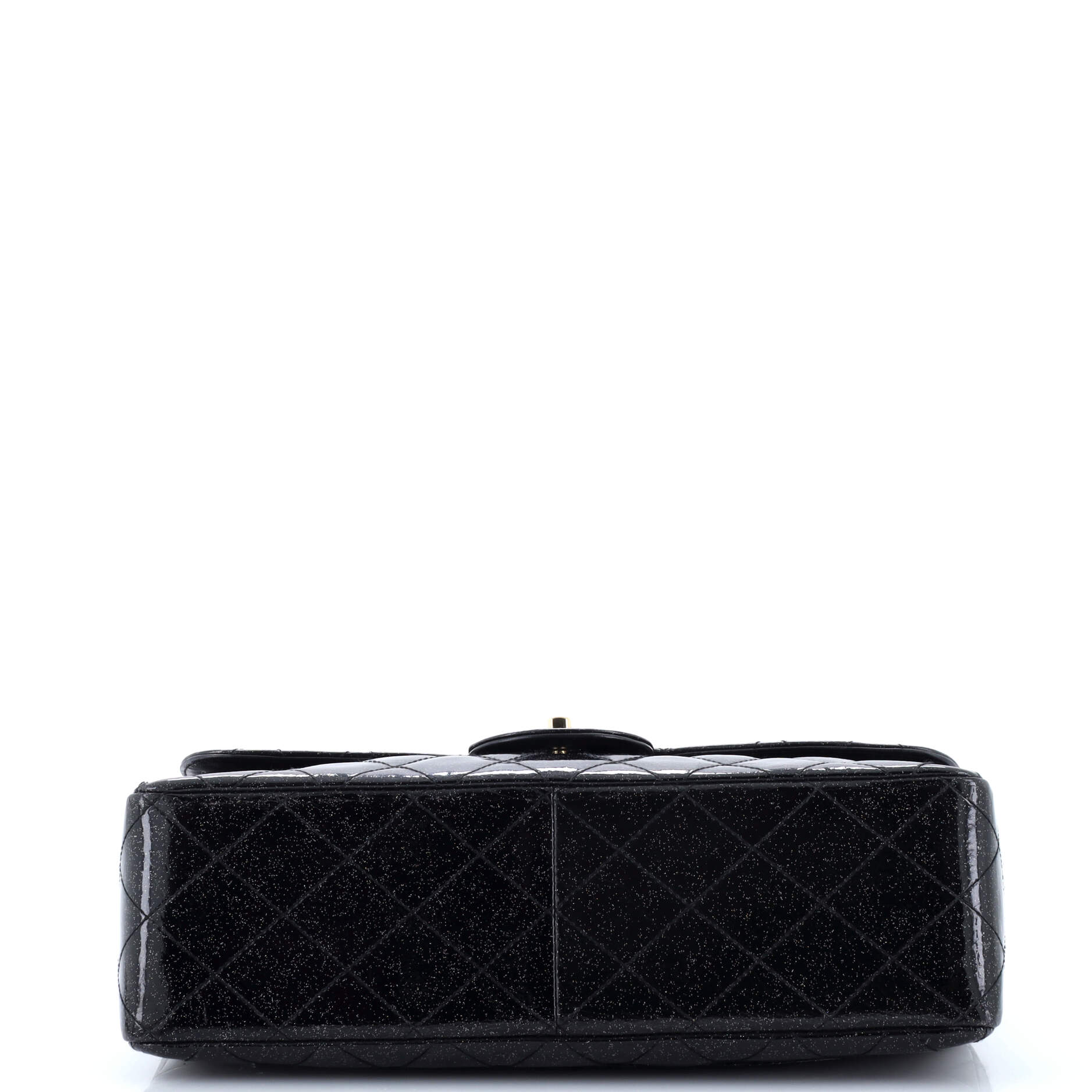 Vintage Classic Single Flap Bag Quilted Glitter Patent Jumbo
