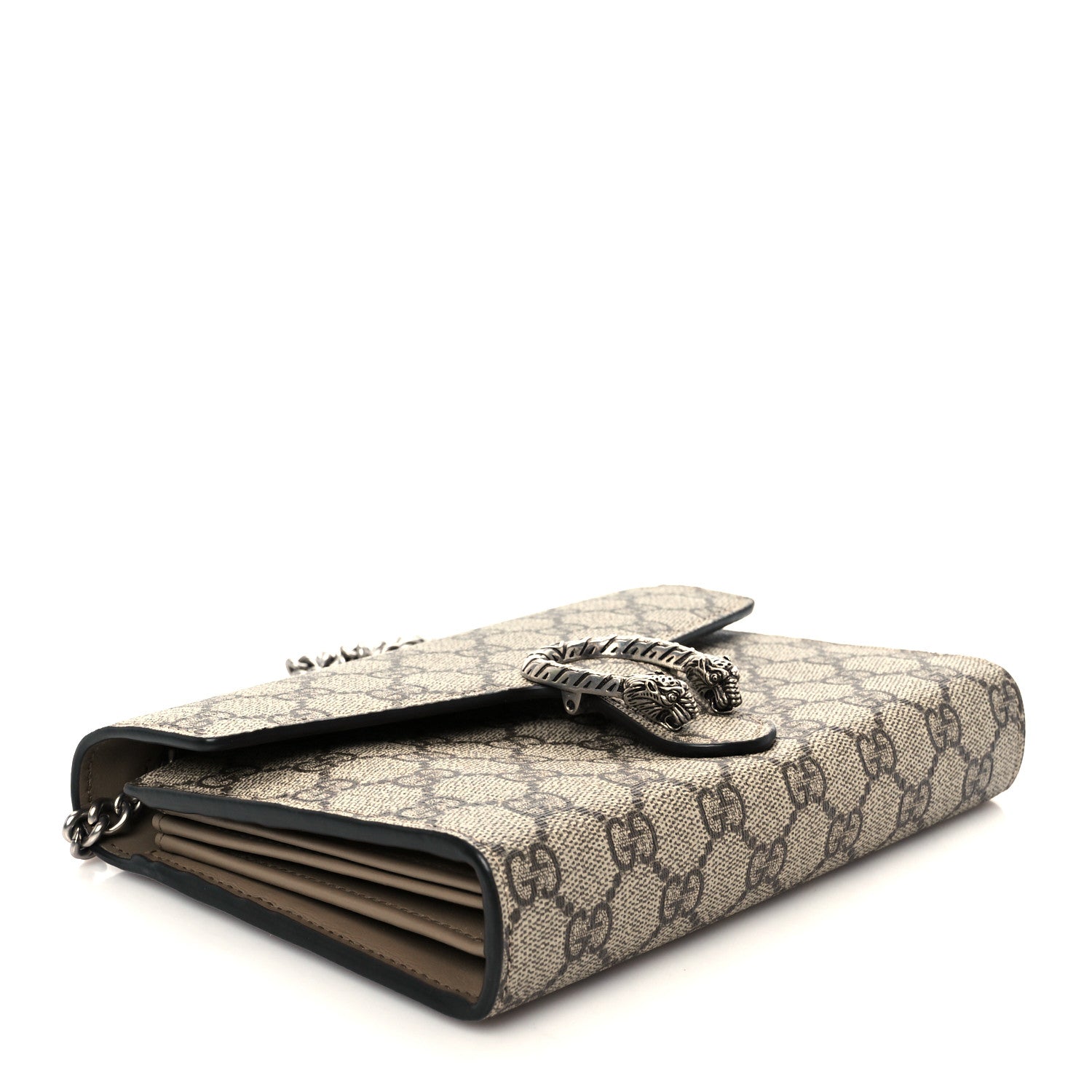 GG Supreme Monogram Mini Dionysus Chain Wallet Beige Taupe