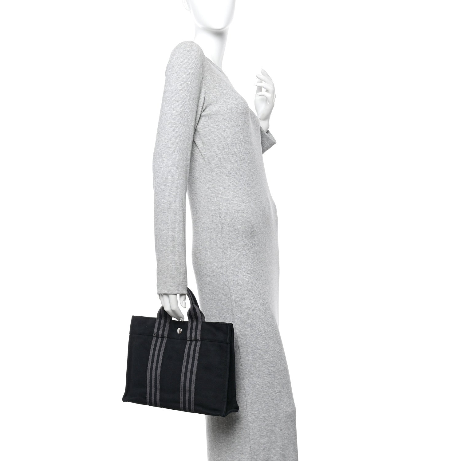 Canvas Herline PM Tote  Black