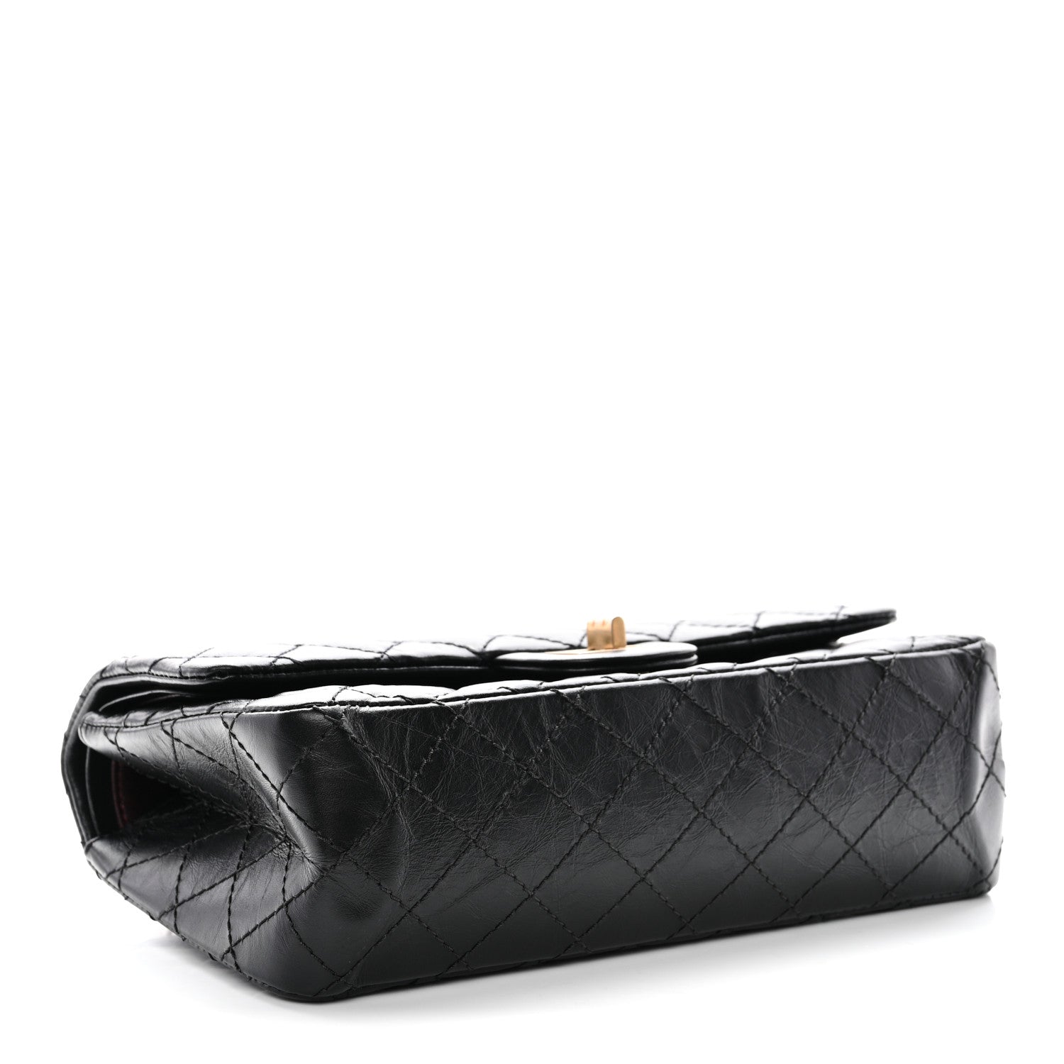 Aged Calfskin Quilted 2.55 Reissue 225 Flap Black