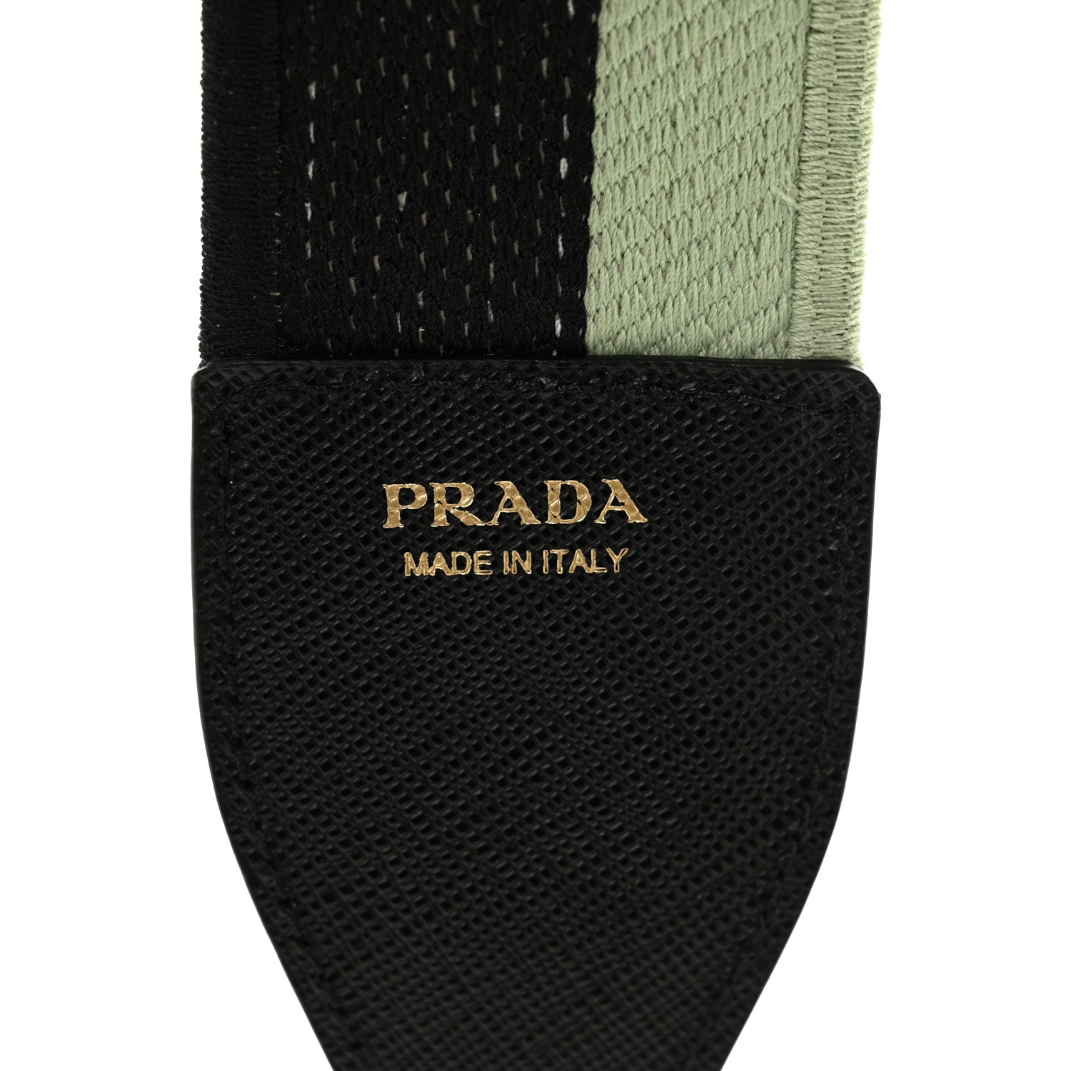 Saffiano Jacquard Logo Ricamo Shoulder Strap Black Acqua