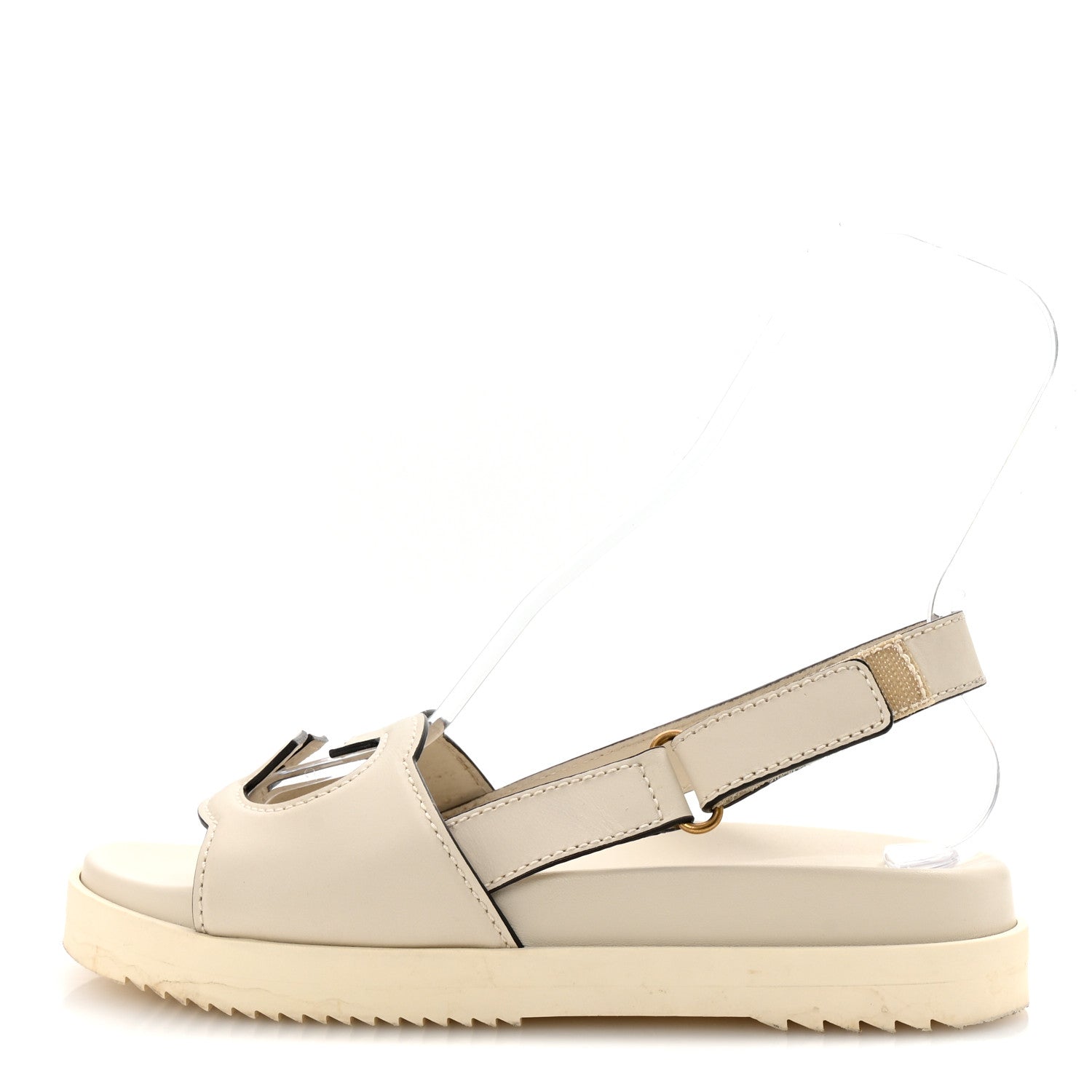 Cosmos Softy Calfskin Interlocking G Slingback Sandals 40 Mystic White