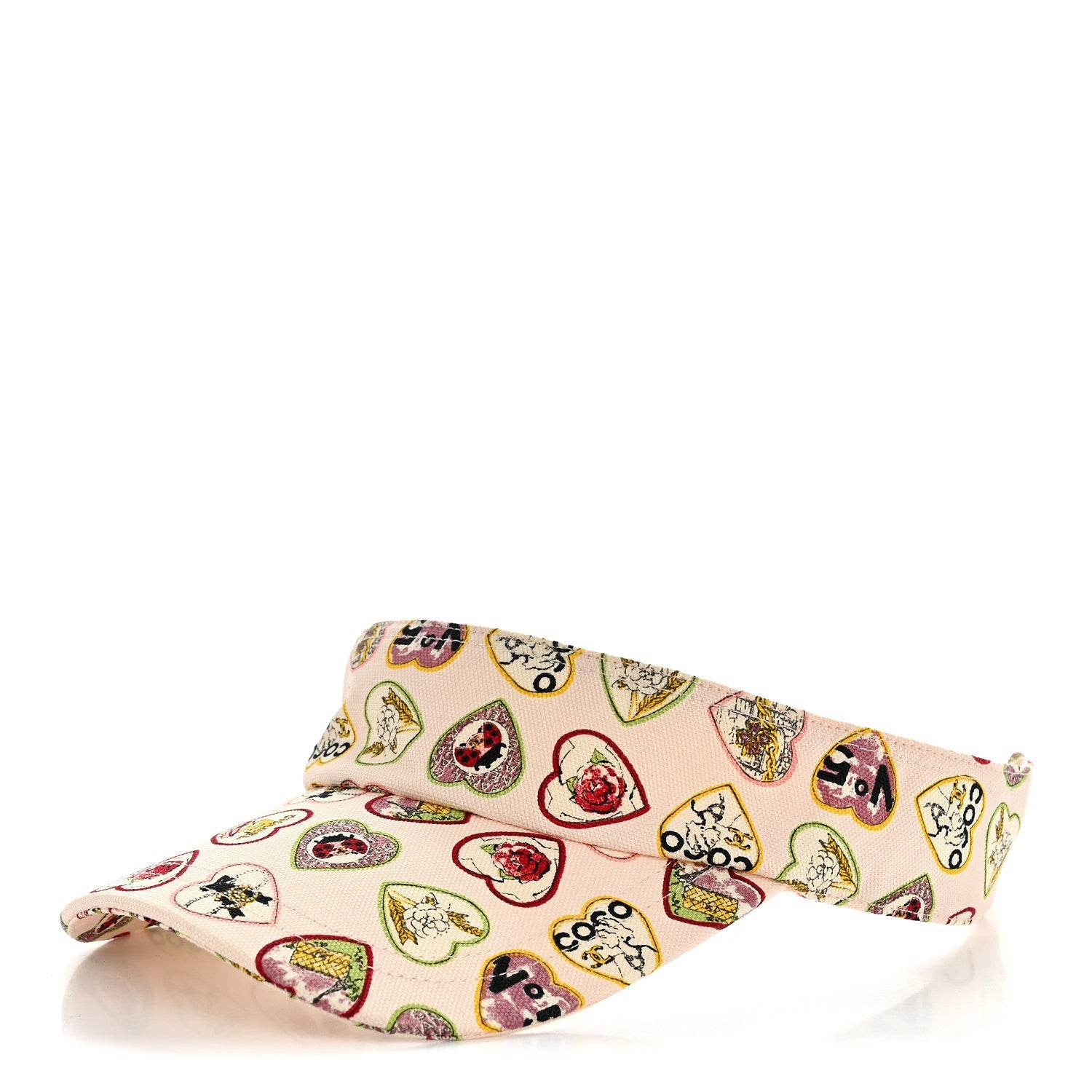 Cotton Canvas Valentine Visor Light Pink Multicolor