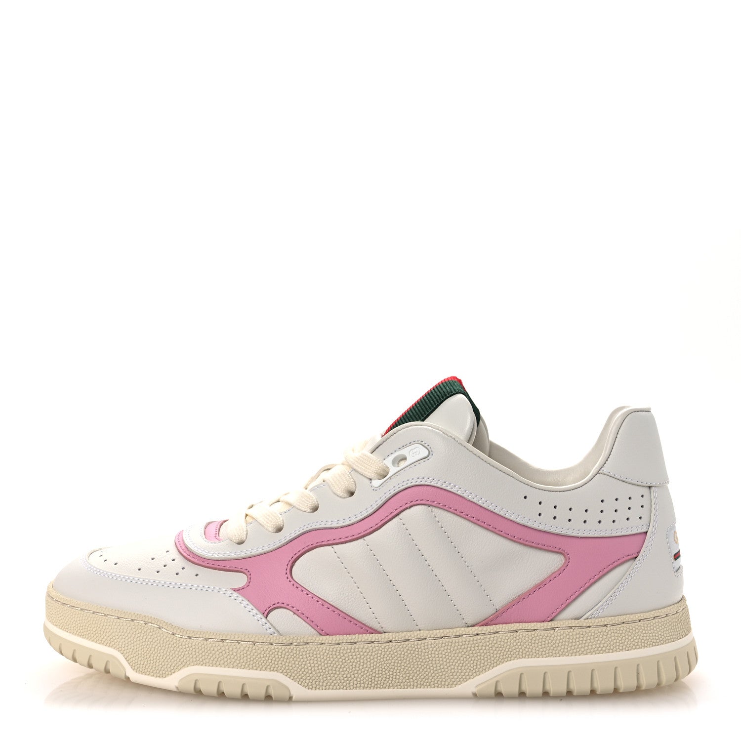 Calfskin Womens Re-Web Sneakers 40 White Pink