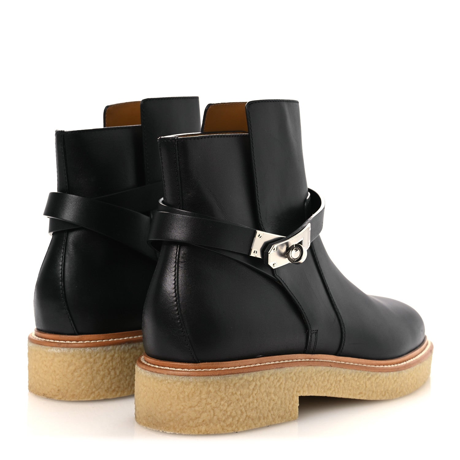 Calfskin Follow Ankle Boots 41 Black