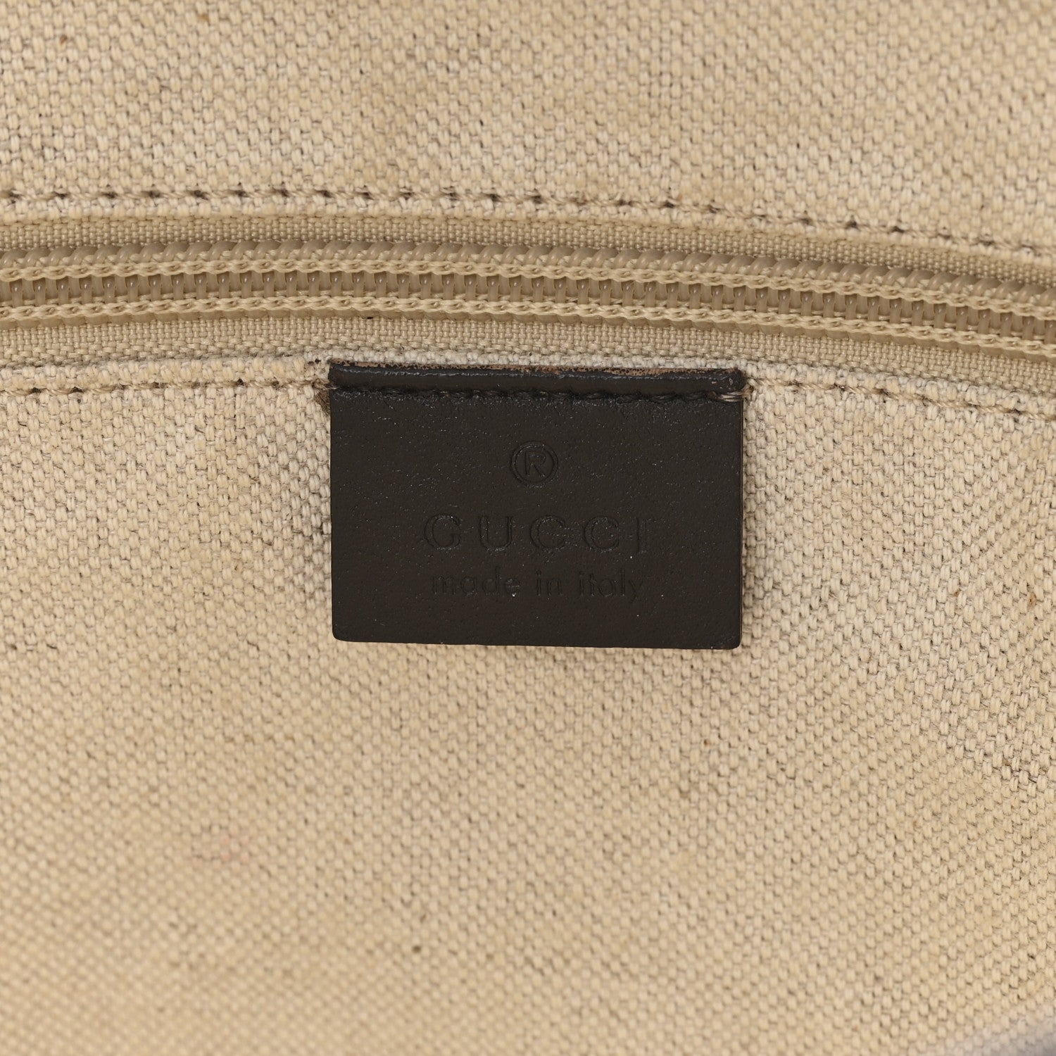 GG Supreme Monogram Medium Zippered Tote Dark Brown