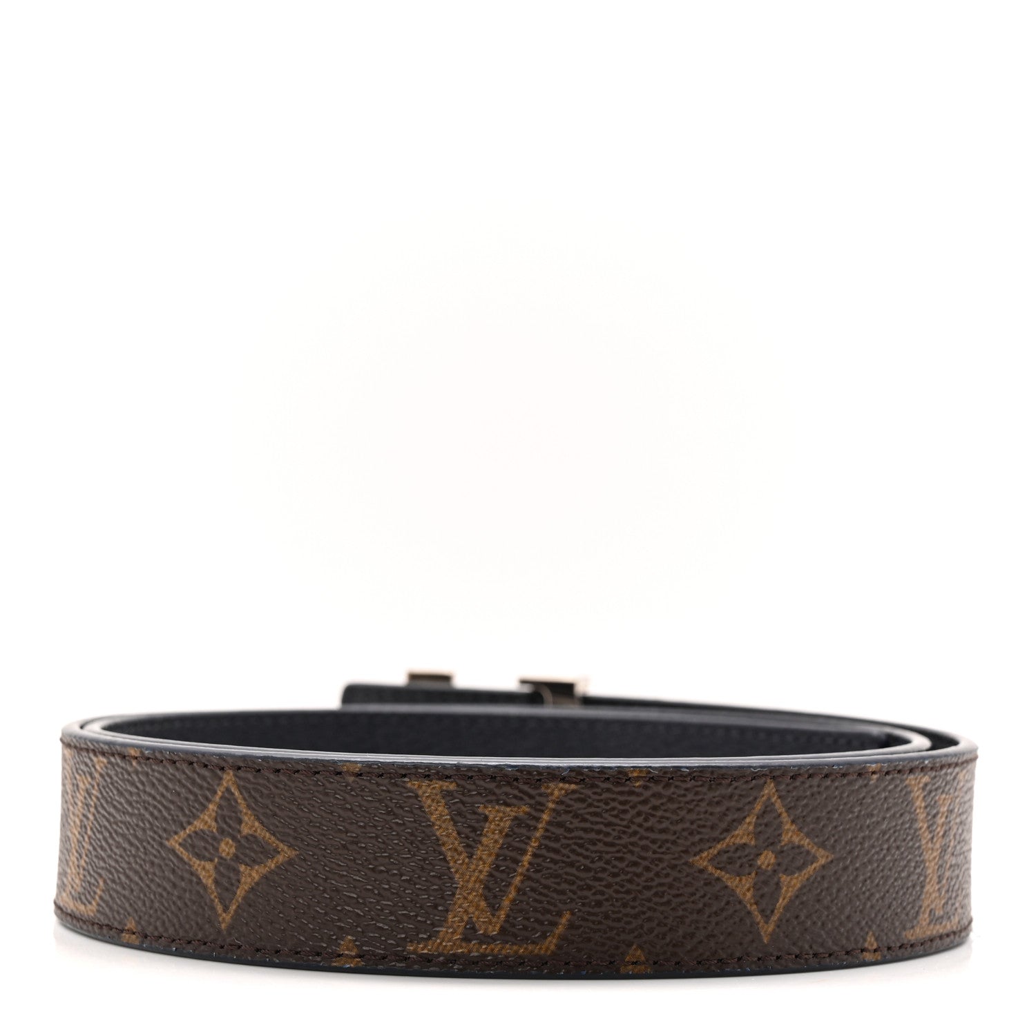 Calfskin Monogram 30mm LV Initiales Reversible Belt 80 32 Marine