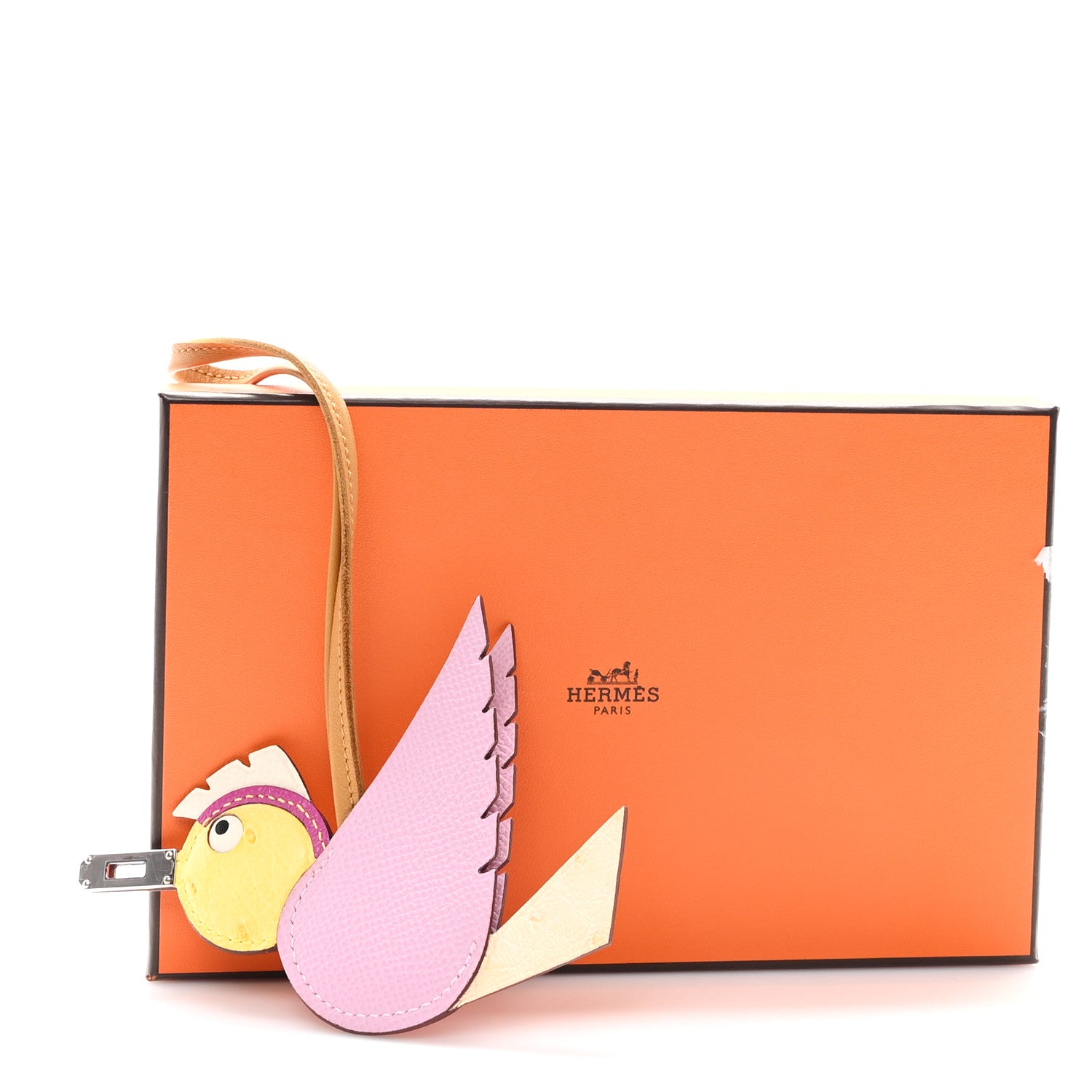 Ostrich Epsom Swift Birdy Bag Charm Mauve Sylvestre