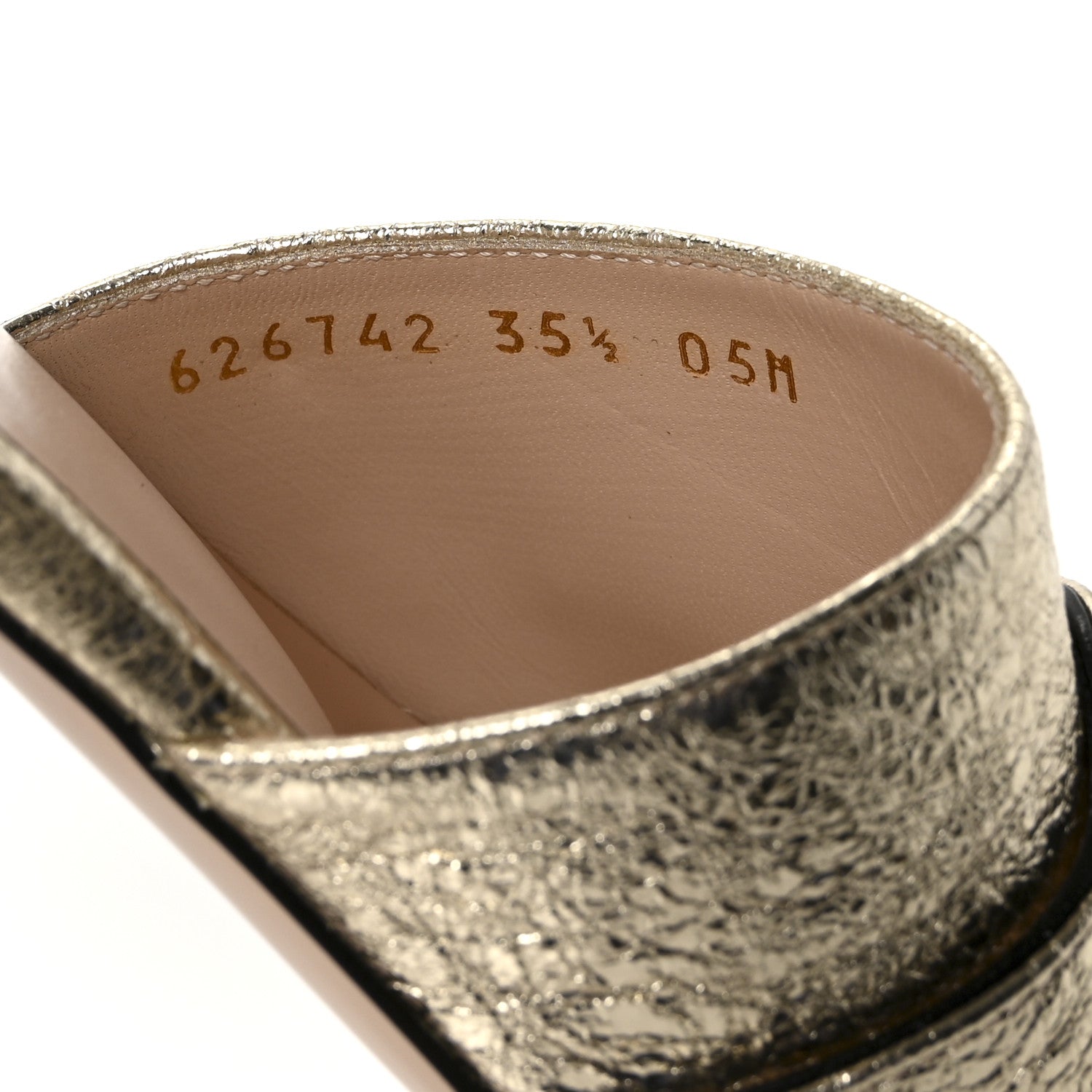 Galassia GG Marmont Flat Slide Sandals 35.5 Platino