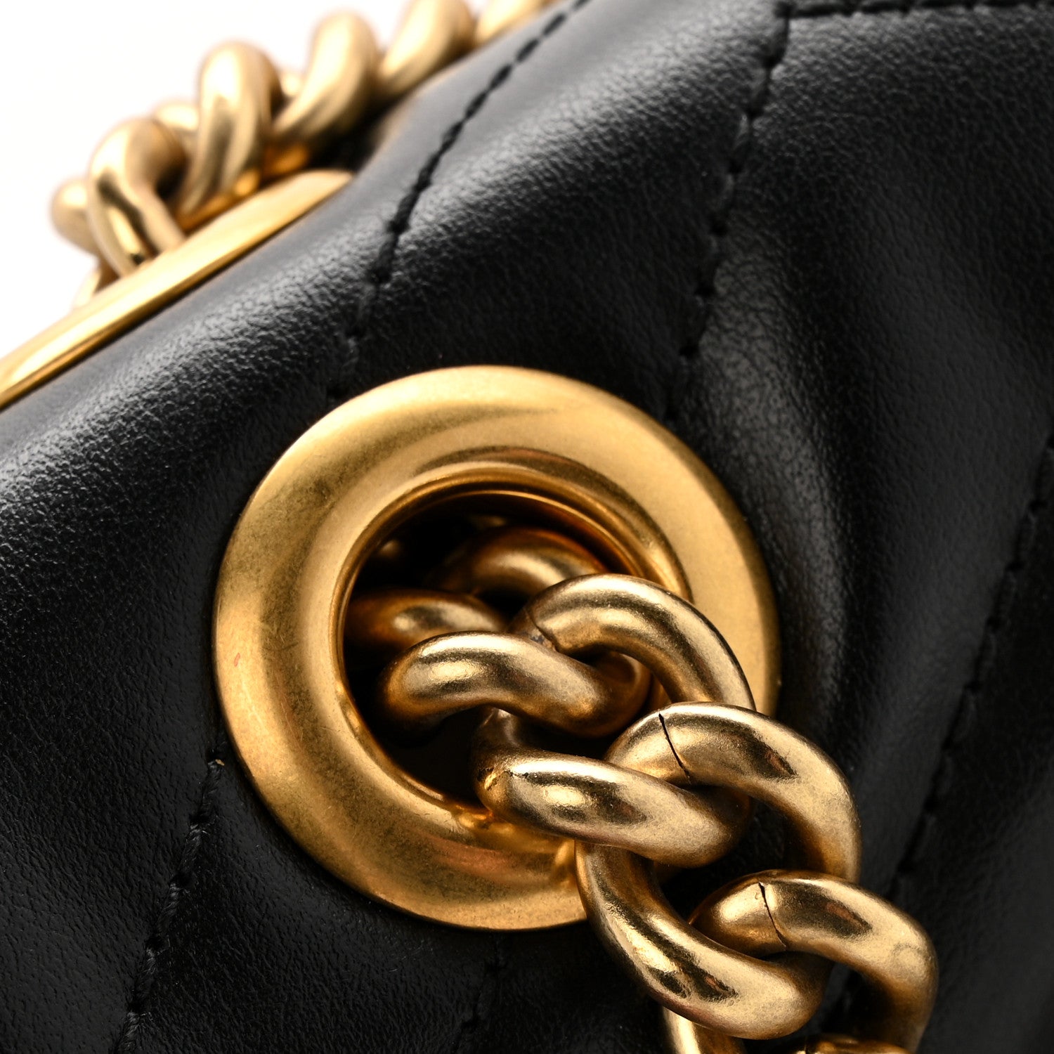 Calfskin Matelasse Small GG Marmont Shoulder Bag Black