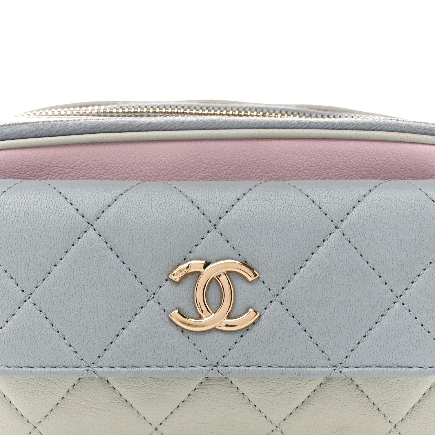 Goatskin Quilted Waist Bag Green Blue Pink