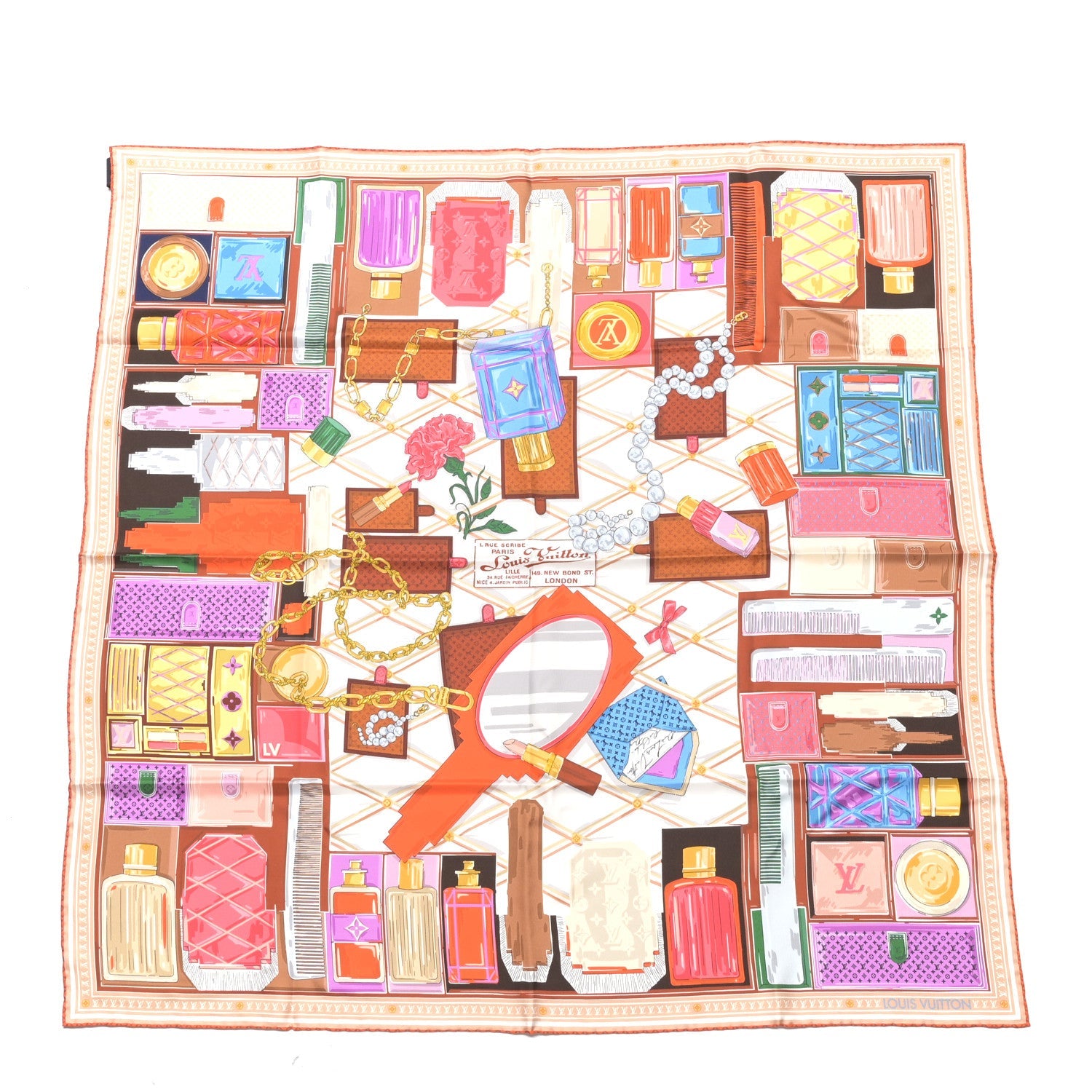 Silk Malle Coiffeuse Square 90 Scarf Multicolor