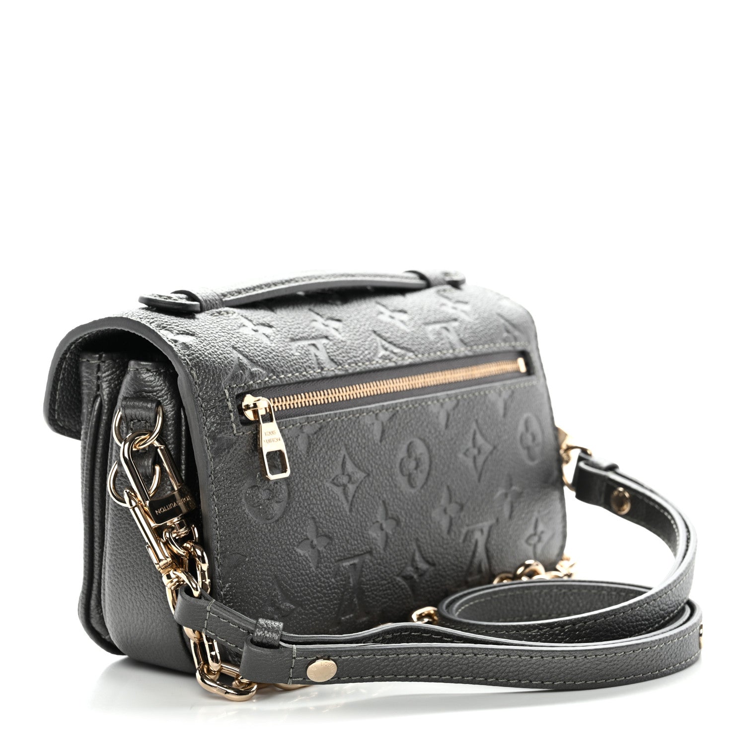 Shimmery Empreinte LV Ski Pochette Metis East West Gun Metal