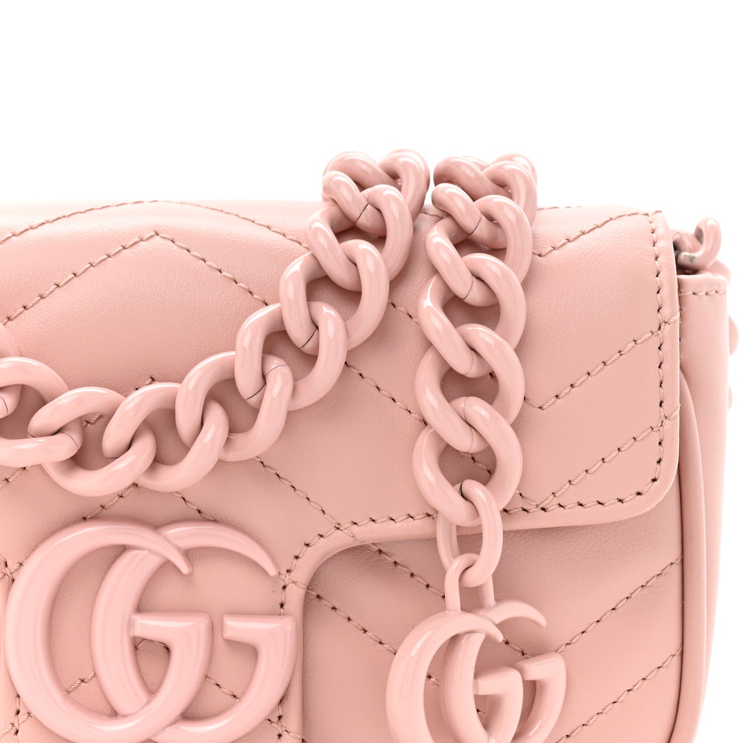 Calfskin Matelasse Monochrome GG Marmont Chain Belt Bag Perfect Pink