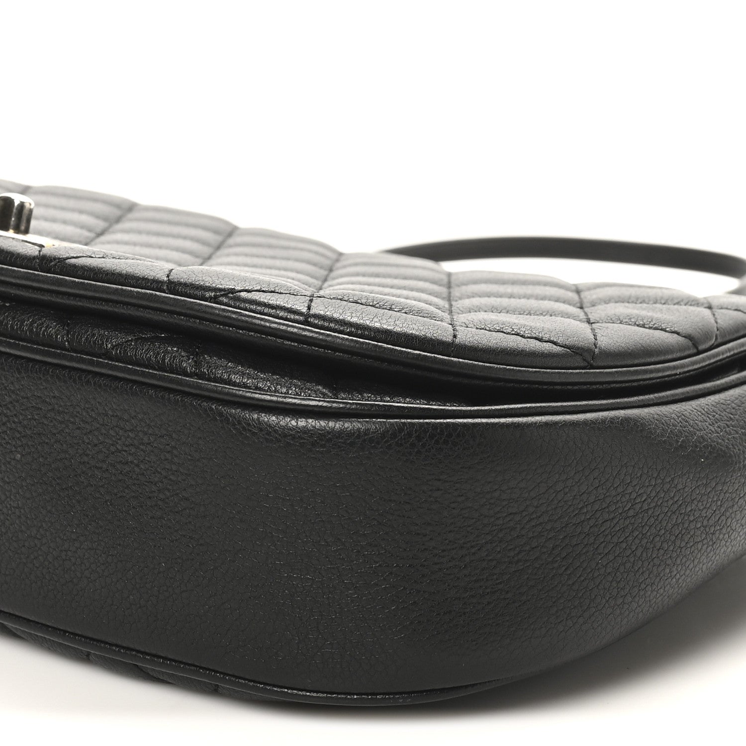 Calfskin Quilted Casual Pocket Messenger Flap Black