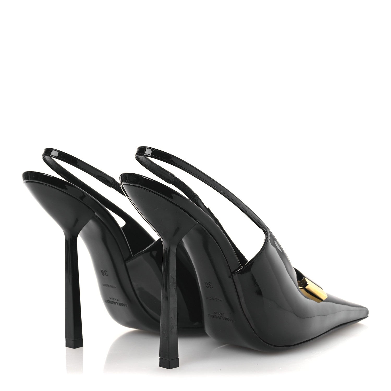 Vernice Grupy Madame 115mm Slingback Pumps 38 Black