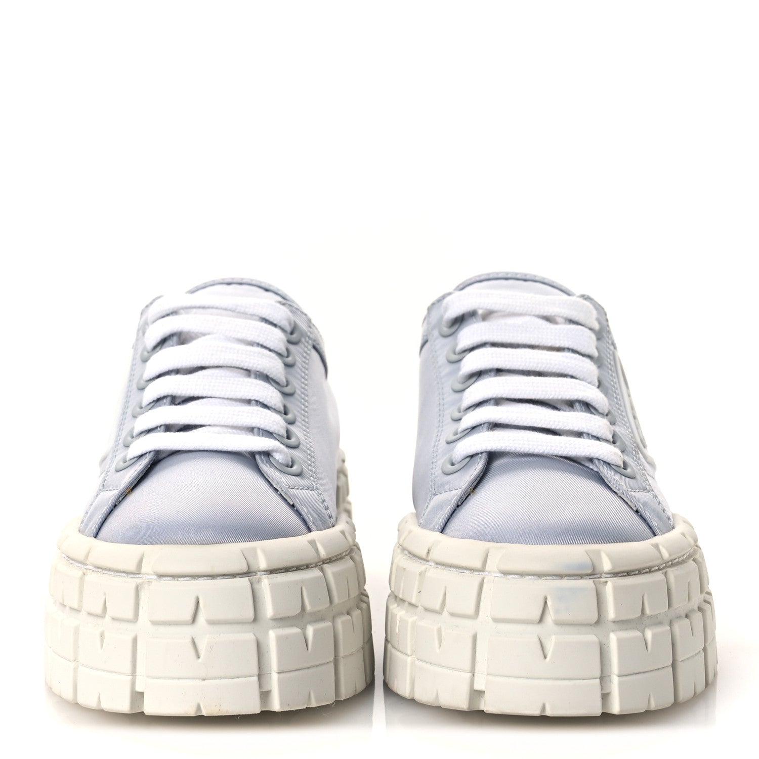 Re-Nylon Gabardine Triangle Logo Double Wheel 50mm Sneakers 38 Cielo