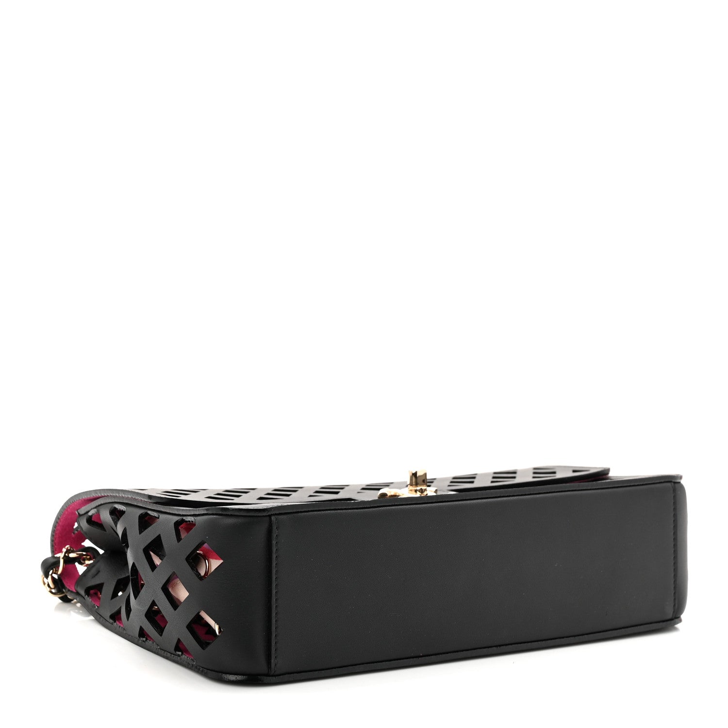Lambskin Sea Through Flap Black Multicolor