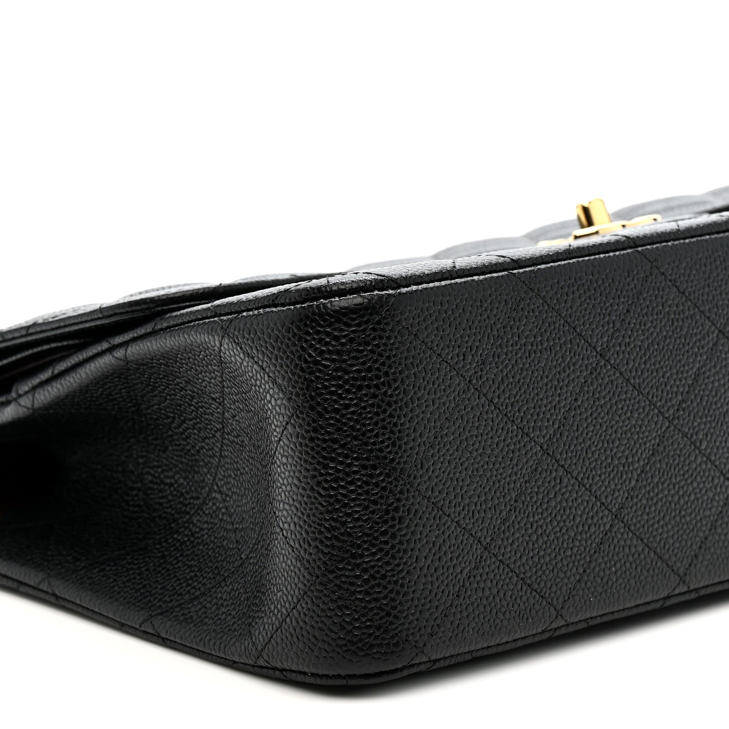 Caviar Quilted Jumbo Double Flap Black