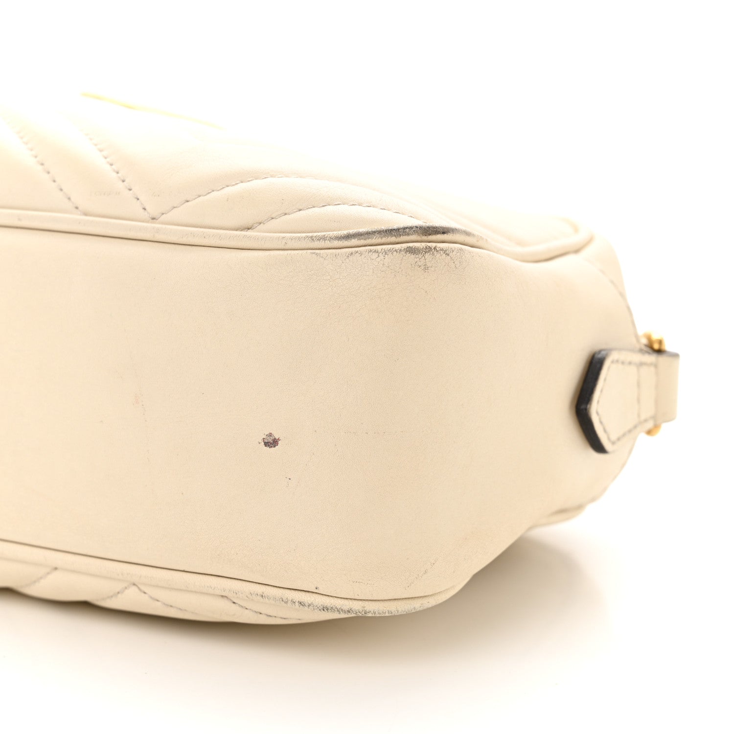 Calfskin Matelasse Small GG Marmont Chain Shoulder Bag White