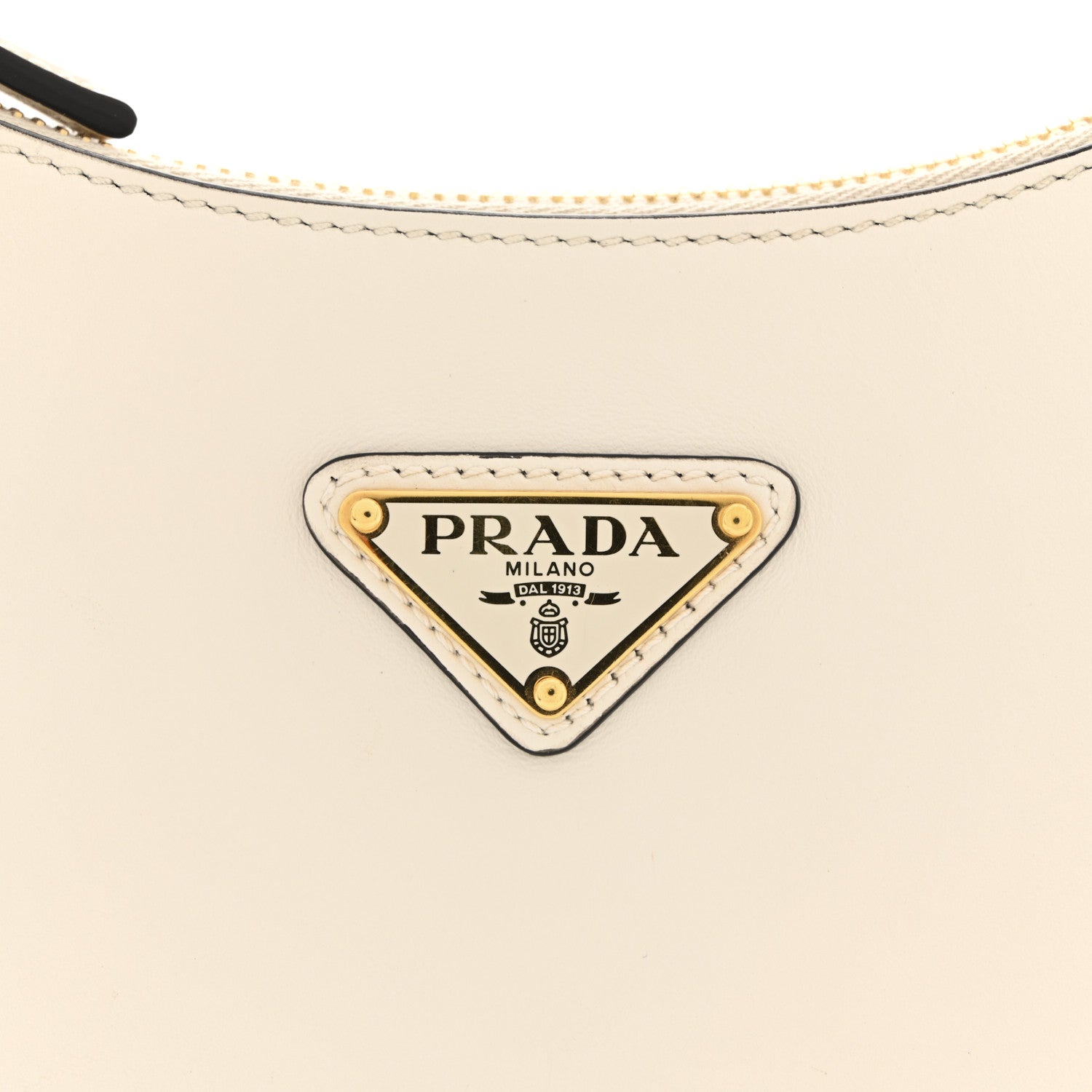 Soft Calfskin Arque Shoulder Bag White