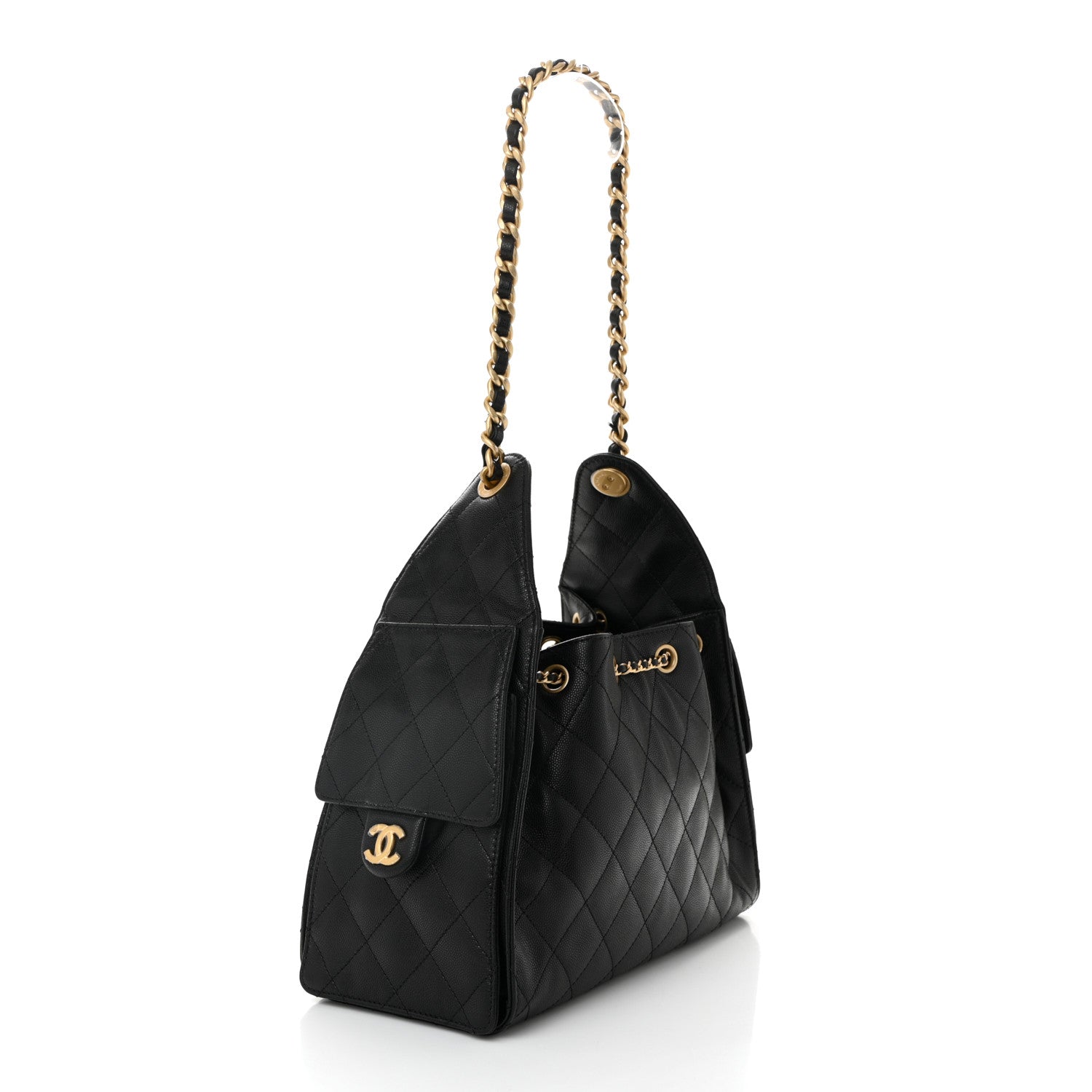 Caviar Quilted Small Chanel 25 Handbag Black