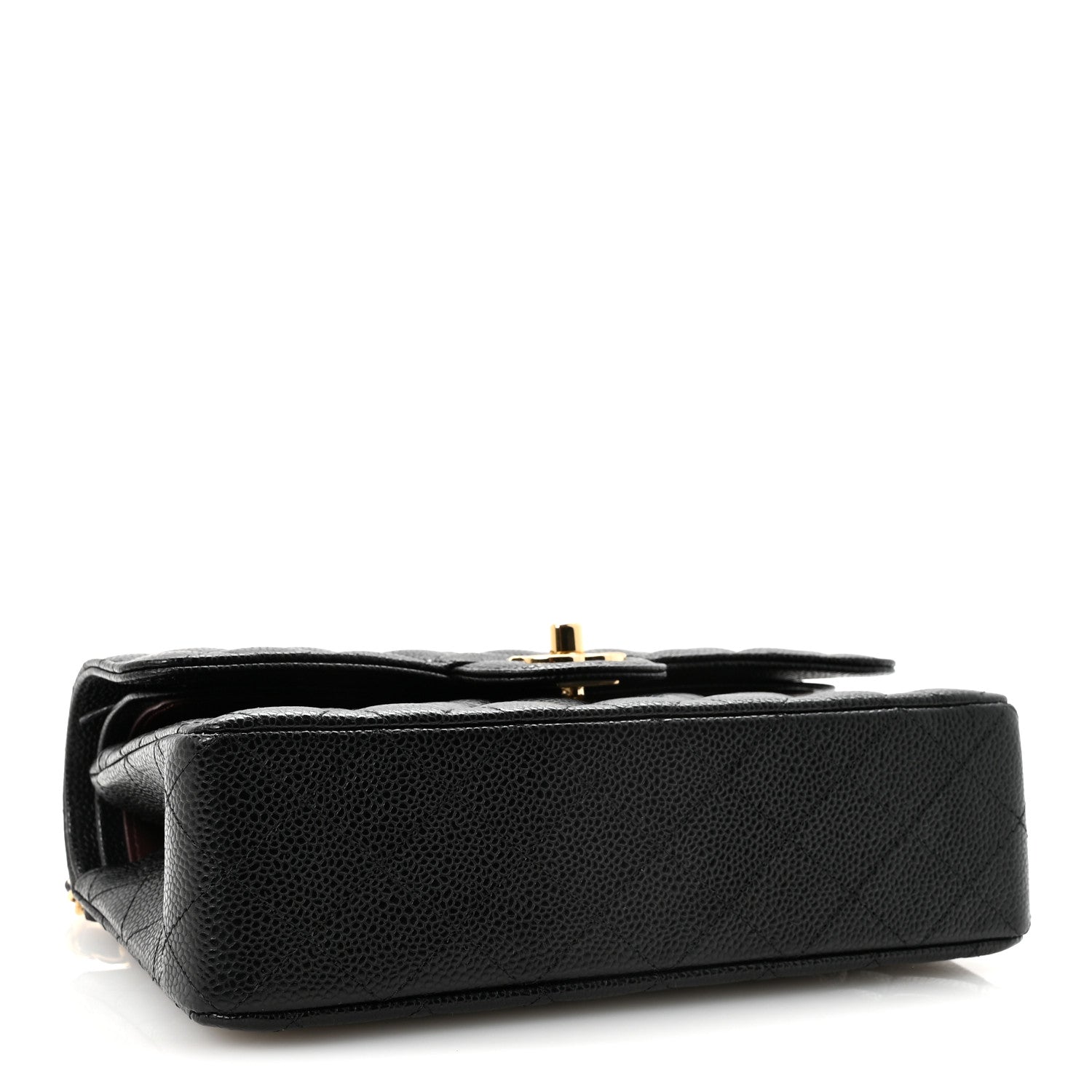 Caviar Quilted Small Double Flap Black