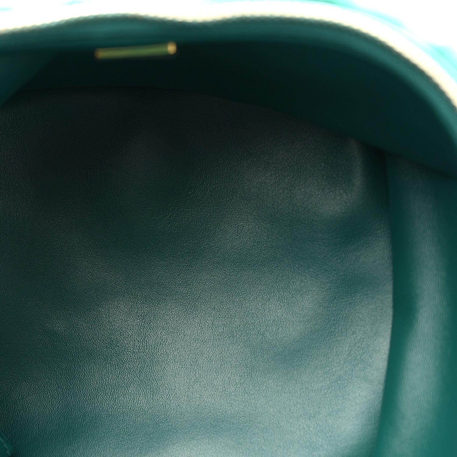 Shearling Lambskin Quilted Small Vanity Case Green