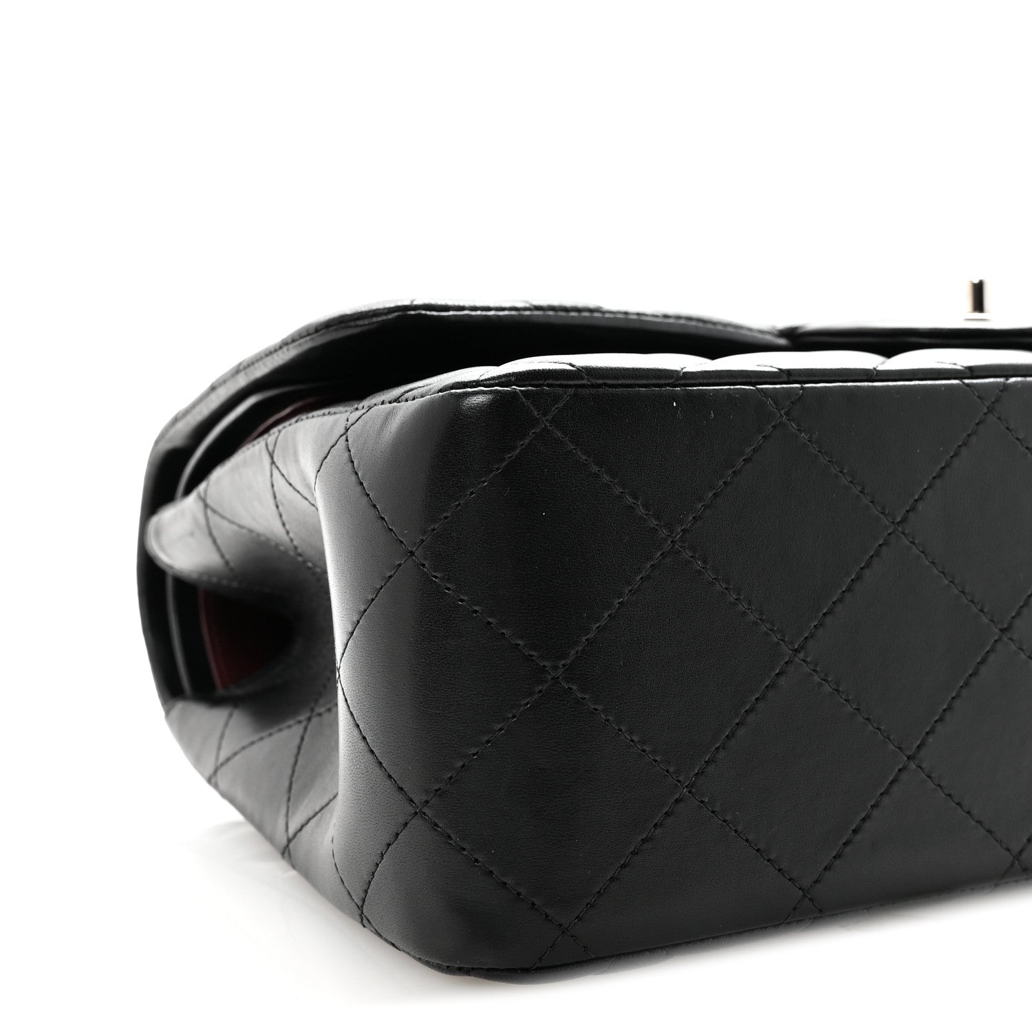 Lambskin Quilted Jumbo Double Flap Black